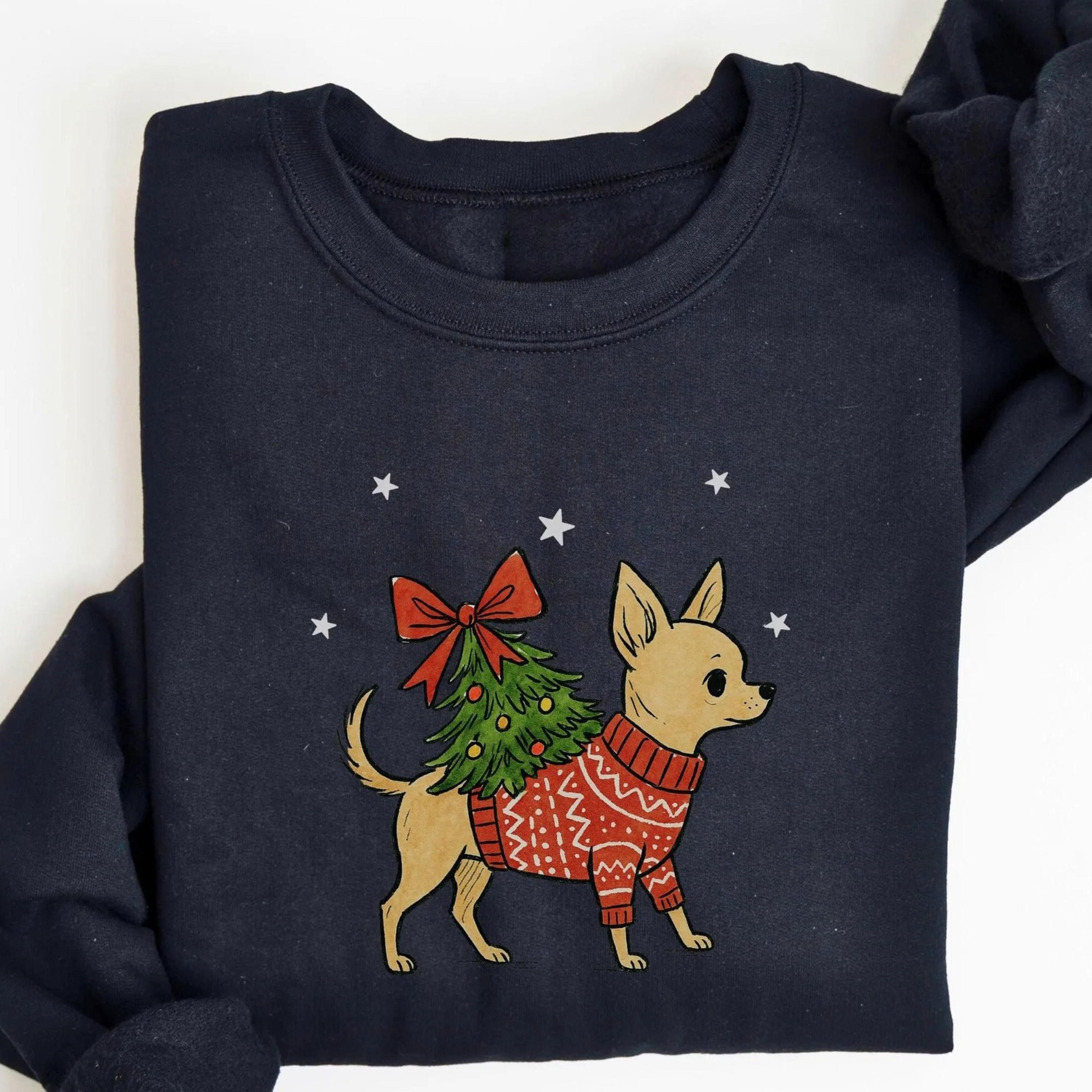 chihuahua christmas sweatshirt, chihuahua owner gift, chihuahua xmas sweater, chihuahua mom shirt, chihuahua dad sweatsh