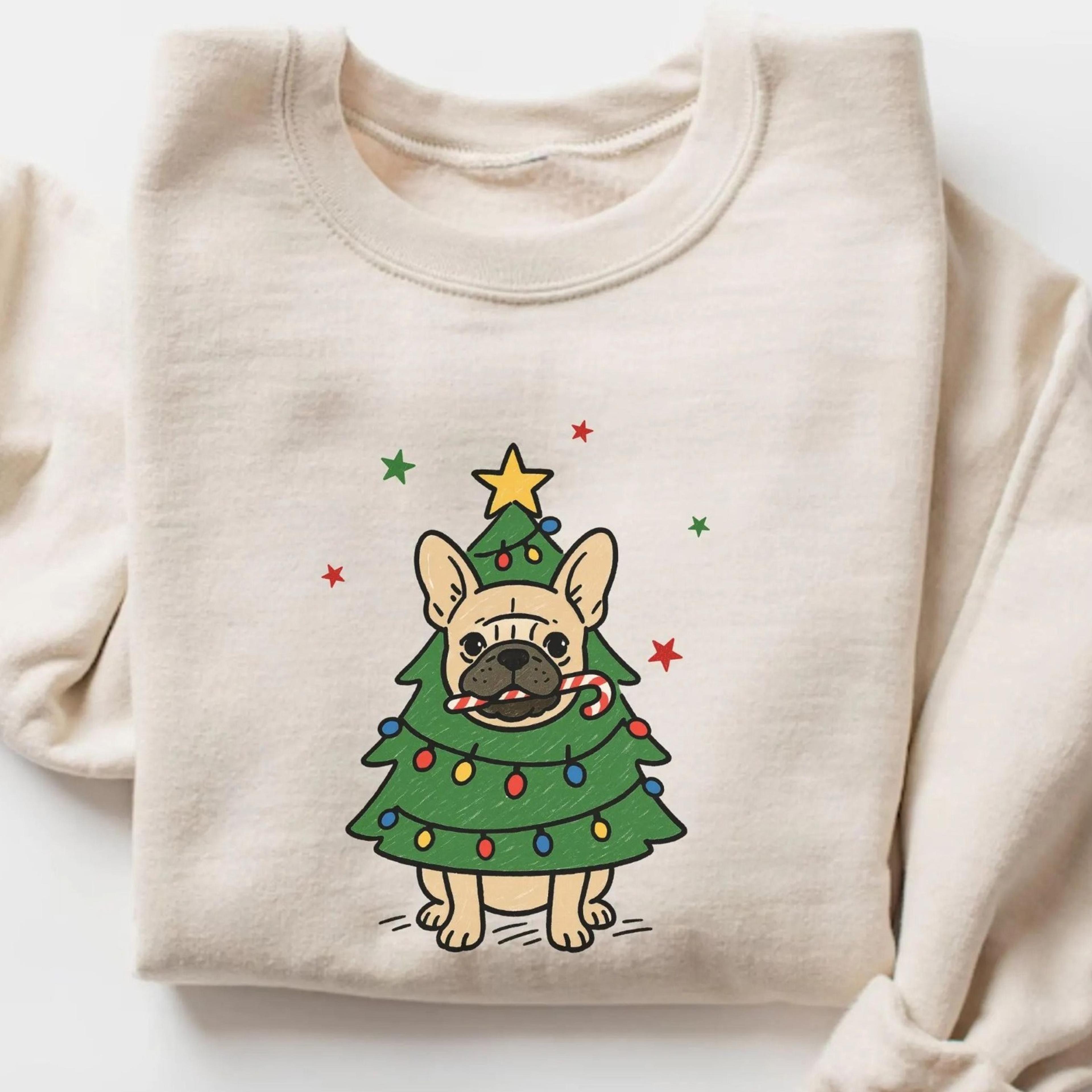 french bulldog christmas sweatshirt, bulldog owner gift, festive frenchie xmas sweater, gift for french bulldog mom, bul