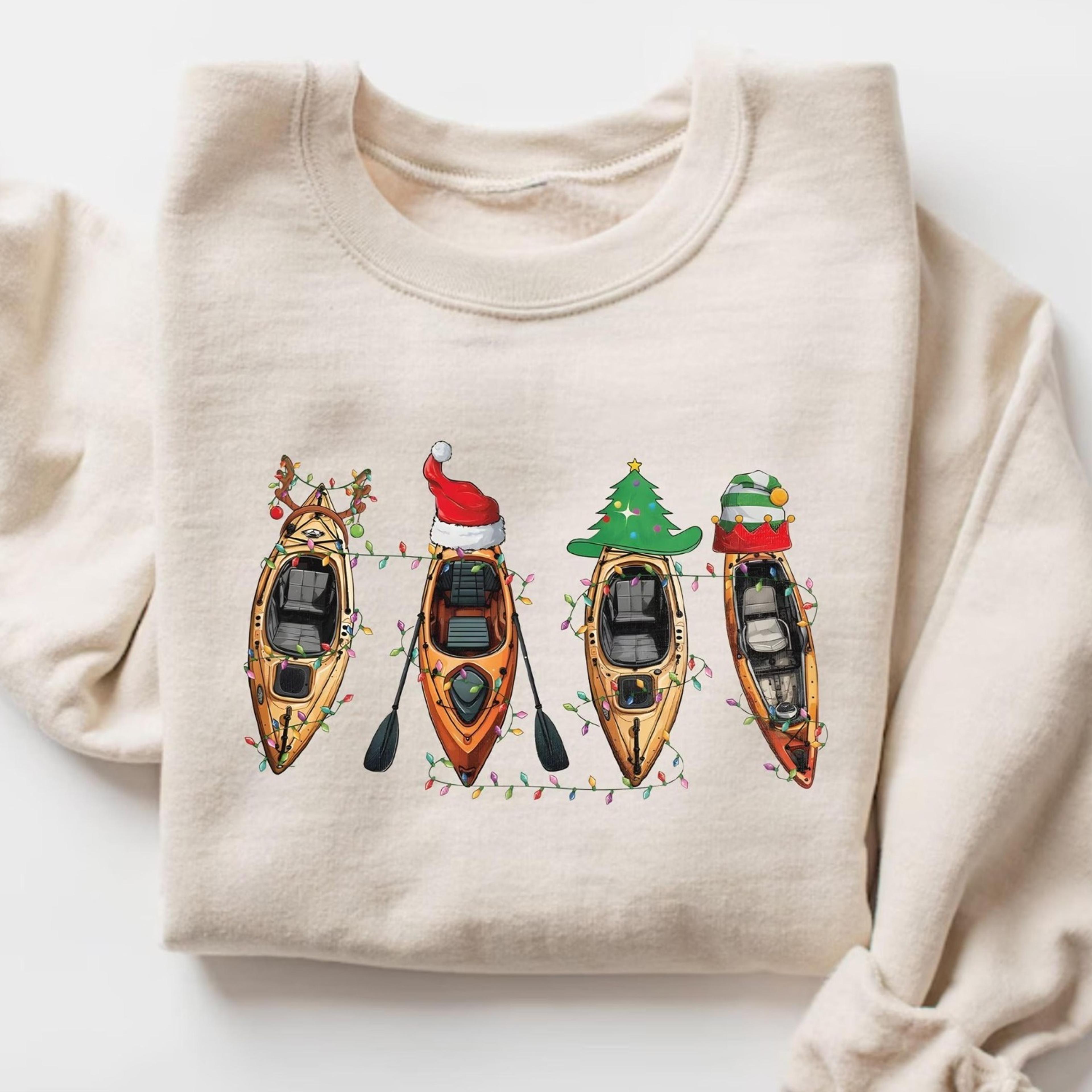 kayak christmas sweatshirt, christmas vacation sweater, kayaking gifts, kayak lover tshirt, ocean christmas gift, kayake