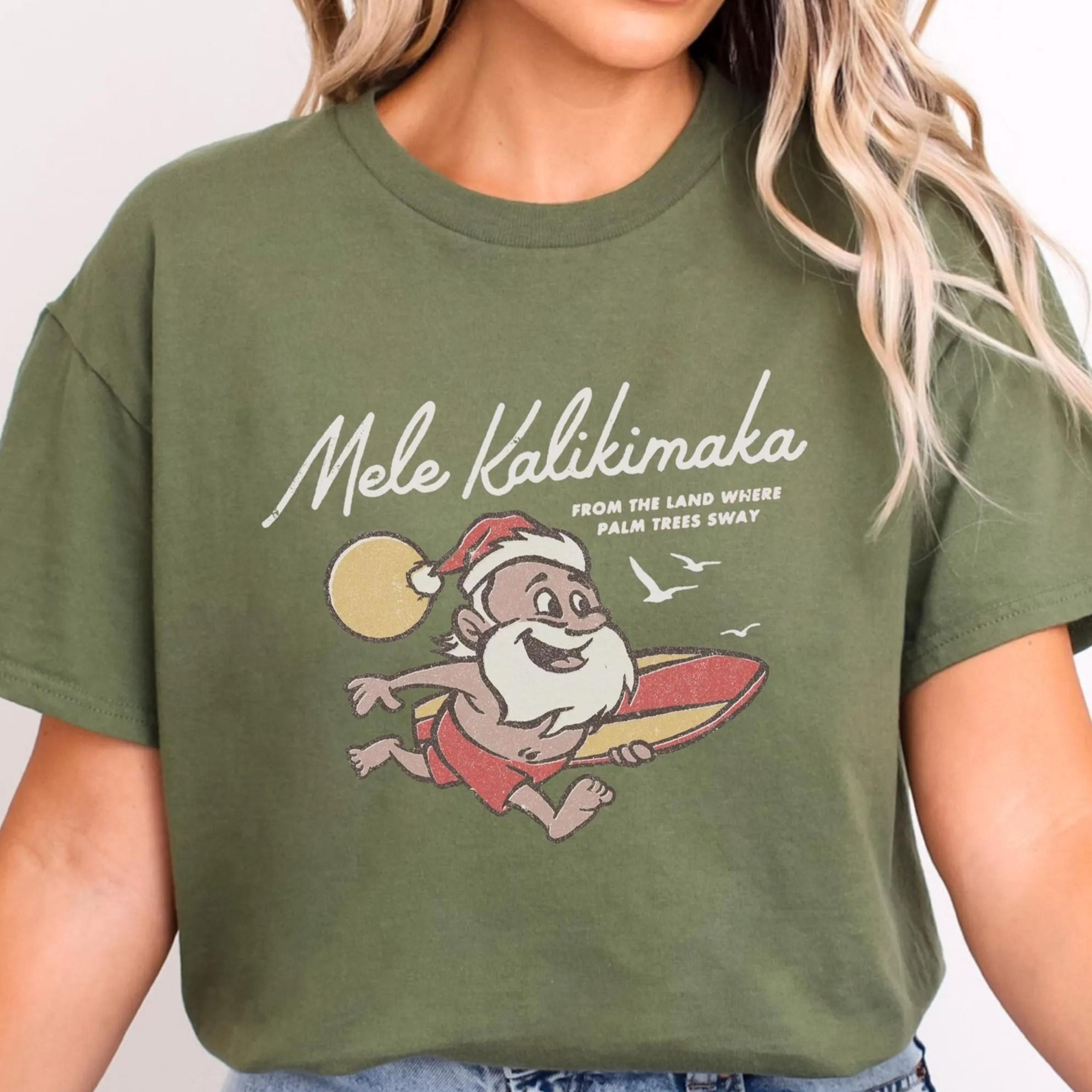 retro santa sweatshirt, christmas sweatshirt for woman, hawaiian christmas sweatshirt, tropical christmas, christmas vac
