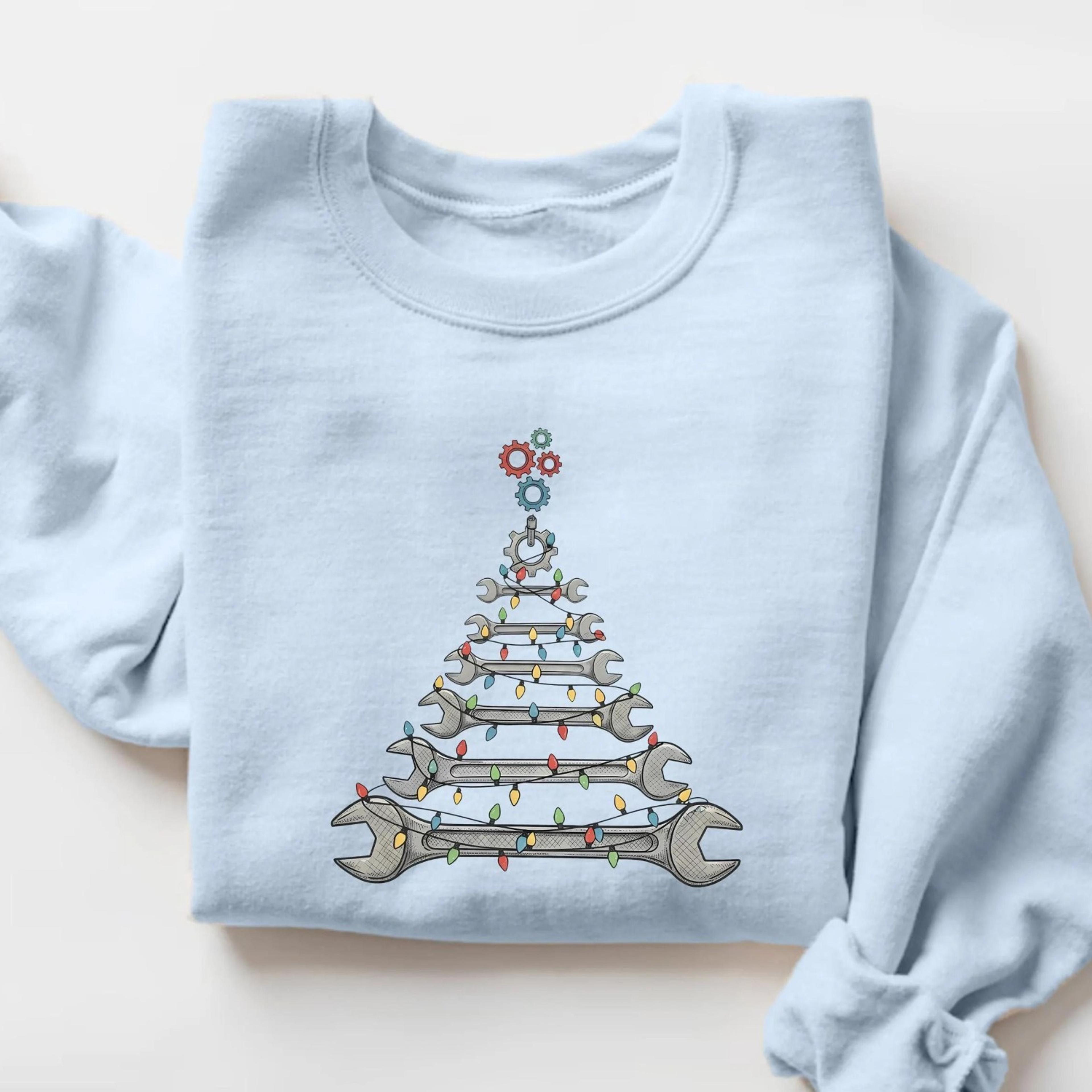 wrench christmas tree sweatshirt, mechanic christmas sweater, mechanic xmas, gift for mechanic, wrench shirt, mechanic g