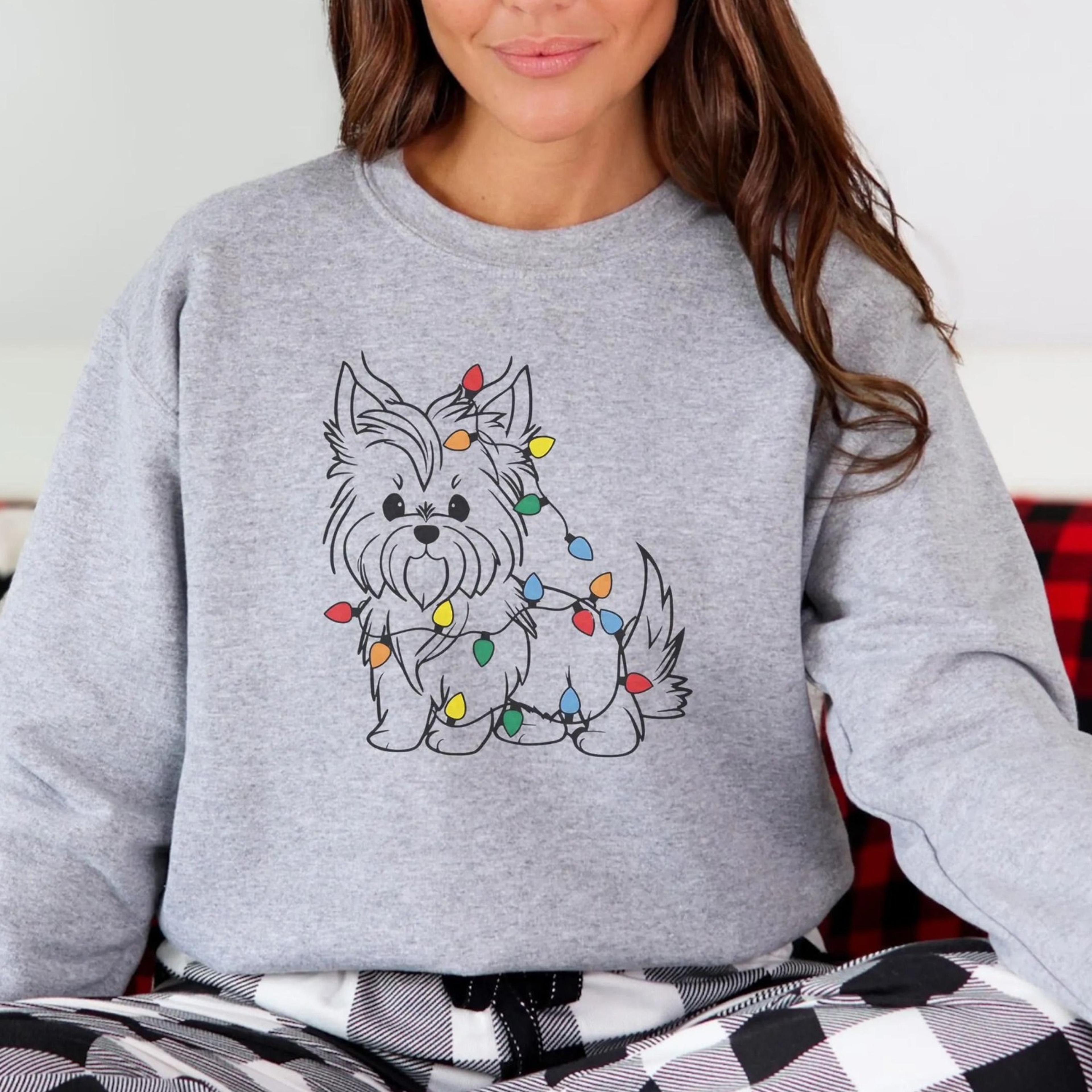 yorkshire terrier christmas sweatshirt, yorkie christmas shirt, yorkshire terrier dog mom sweater, dog lover gift, women