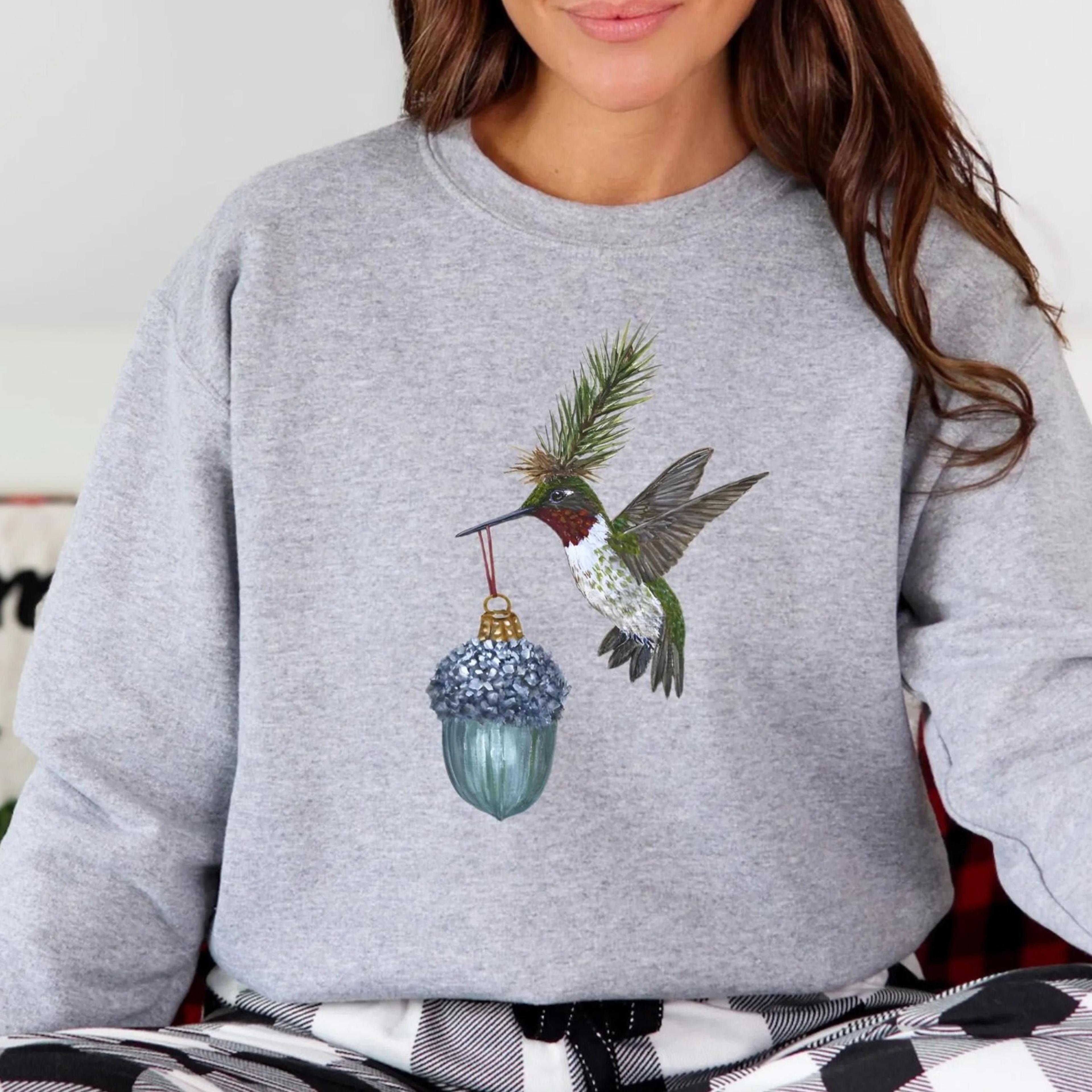 hummingbird christmas sweatshirt, bird lover gift, hummingbird christmas, bird shirt, hummingbird gift, christmas bird g