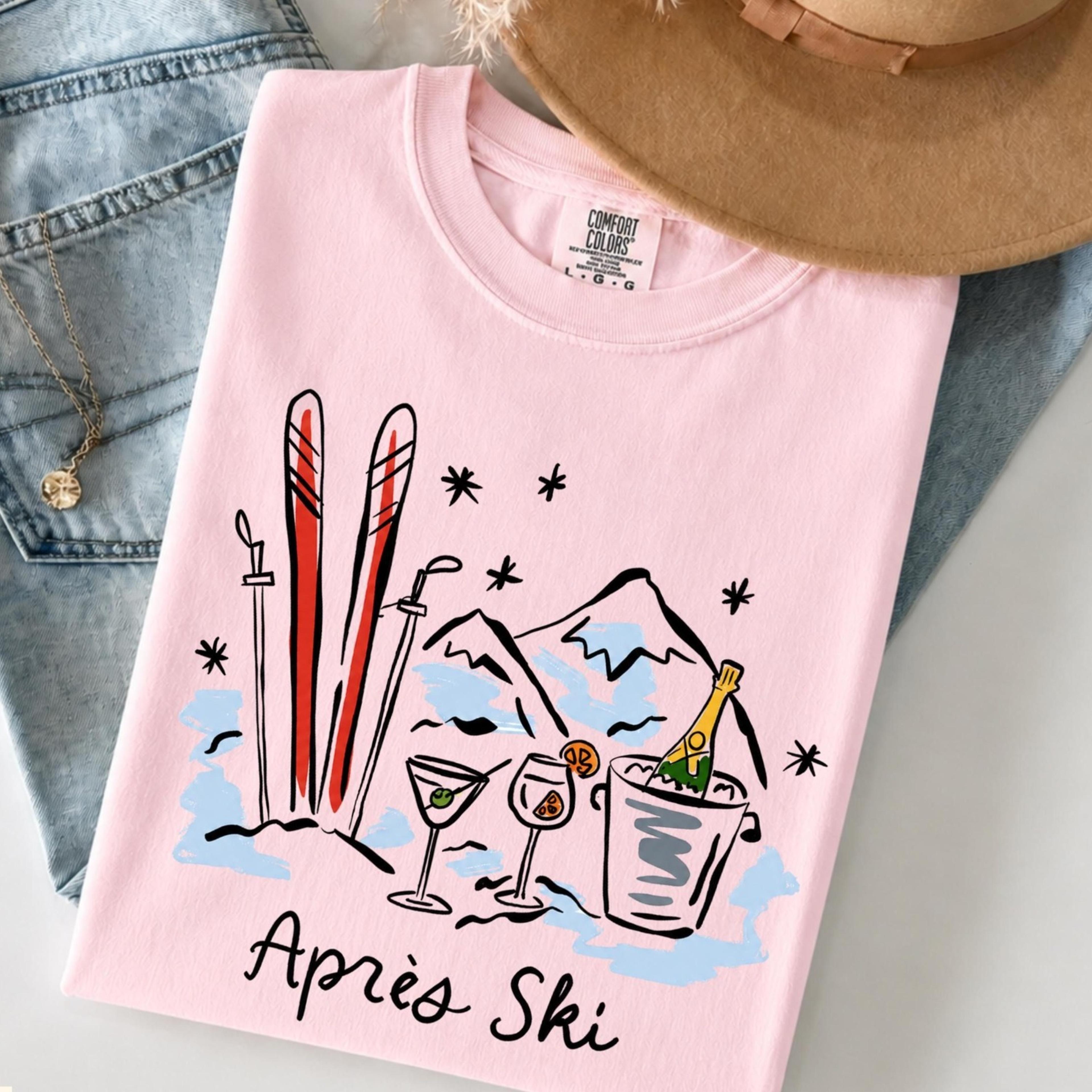 apres ski shirt ski trip tee winter vacation shirt ski lover gift mountain skiing graphic cozy winter unisex