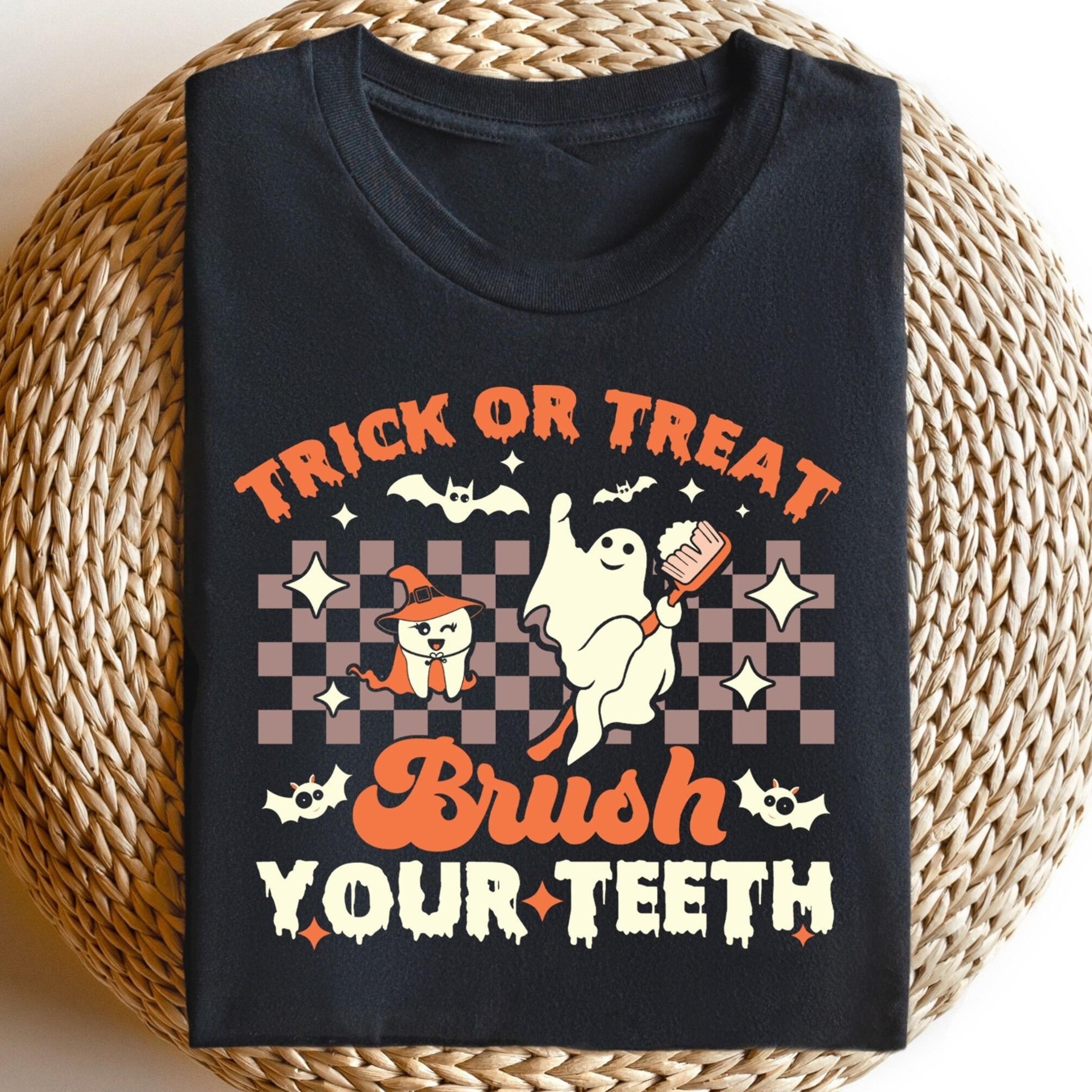 halloween dentist tshirt, trick or teeth sweater, dental halloween, dental assistant hoodie, spooky dentist shirt