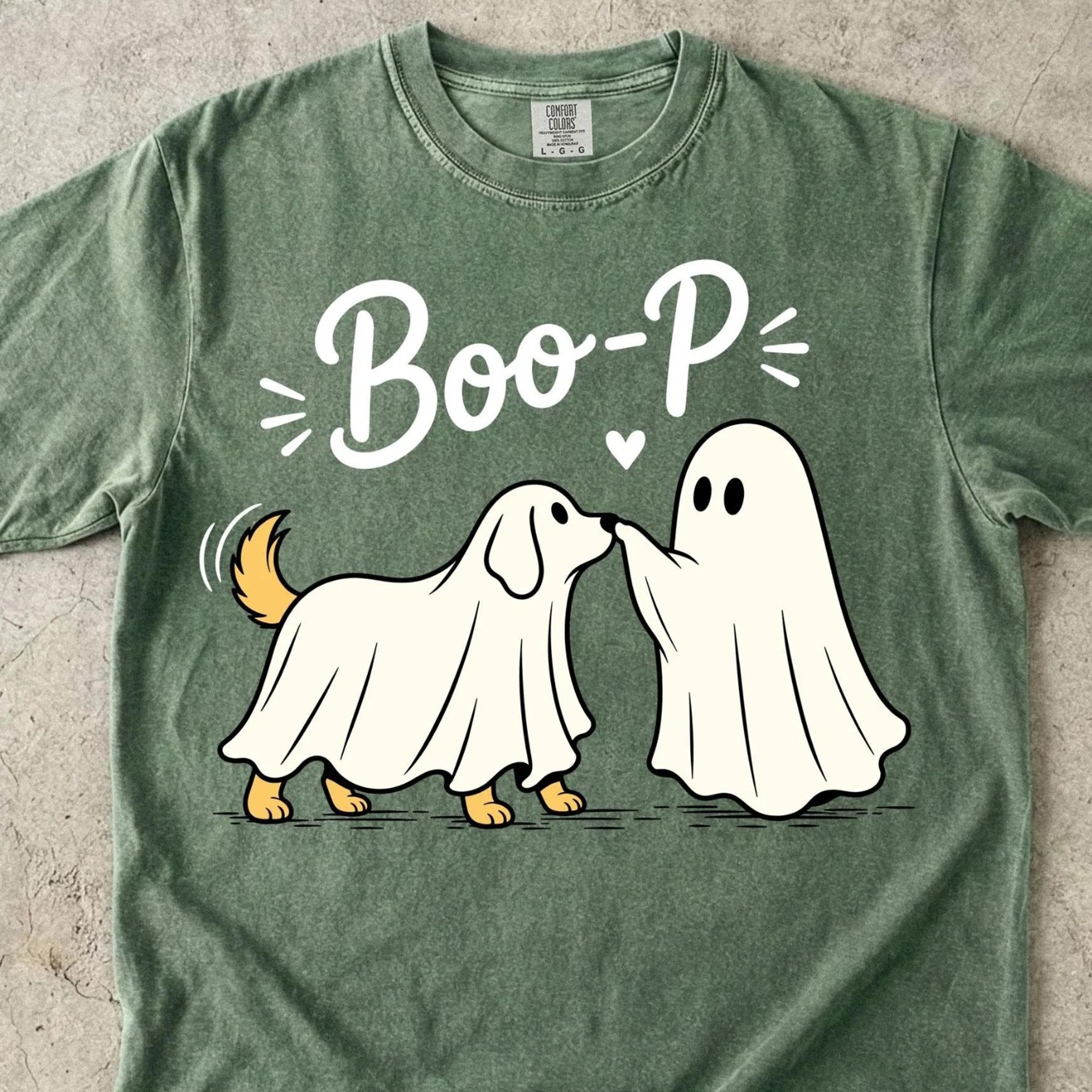 ghost boop shirt, funny halloween dog t-shirt, cute ghost dog tee, boop halloween outfit, dog mom gift, spooky dog lover