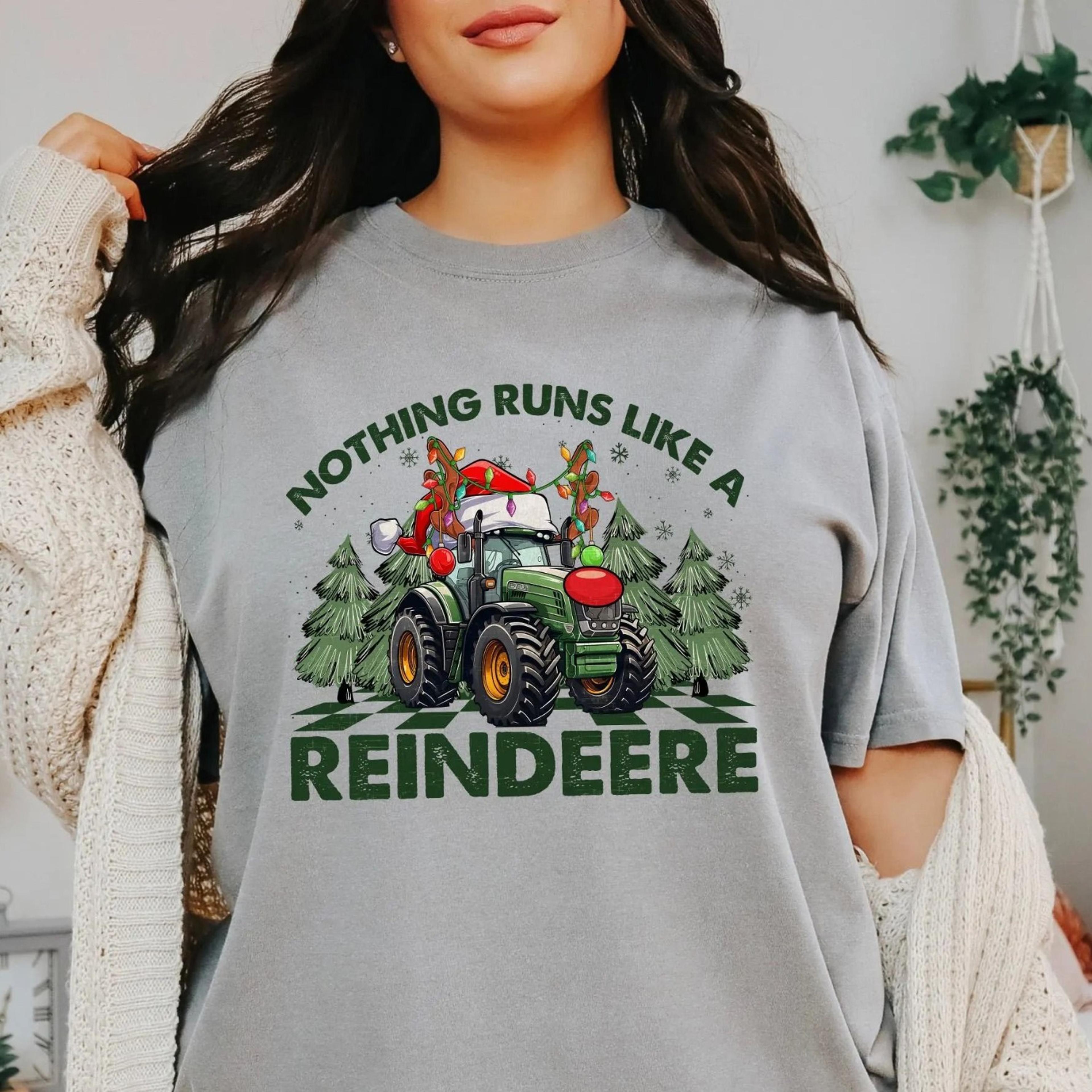 christmas sweatshirt, nothing runs like a reindeere shirt, retro christmas sweater, christmas matching shirts
