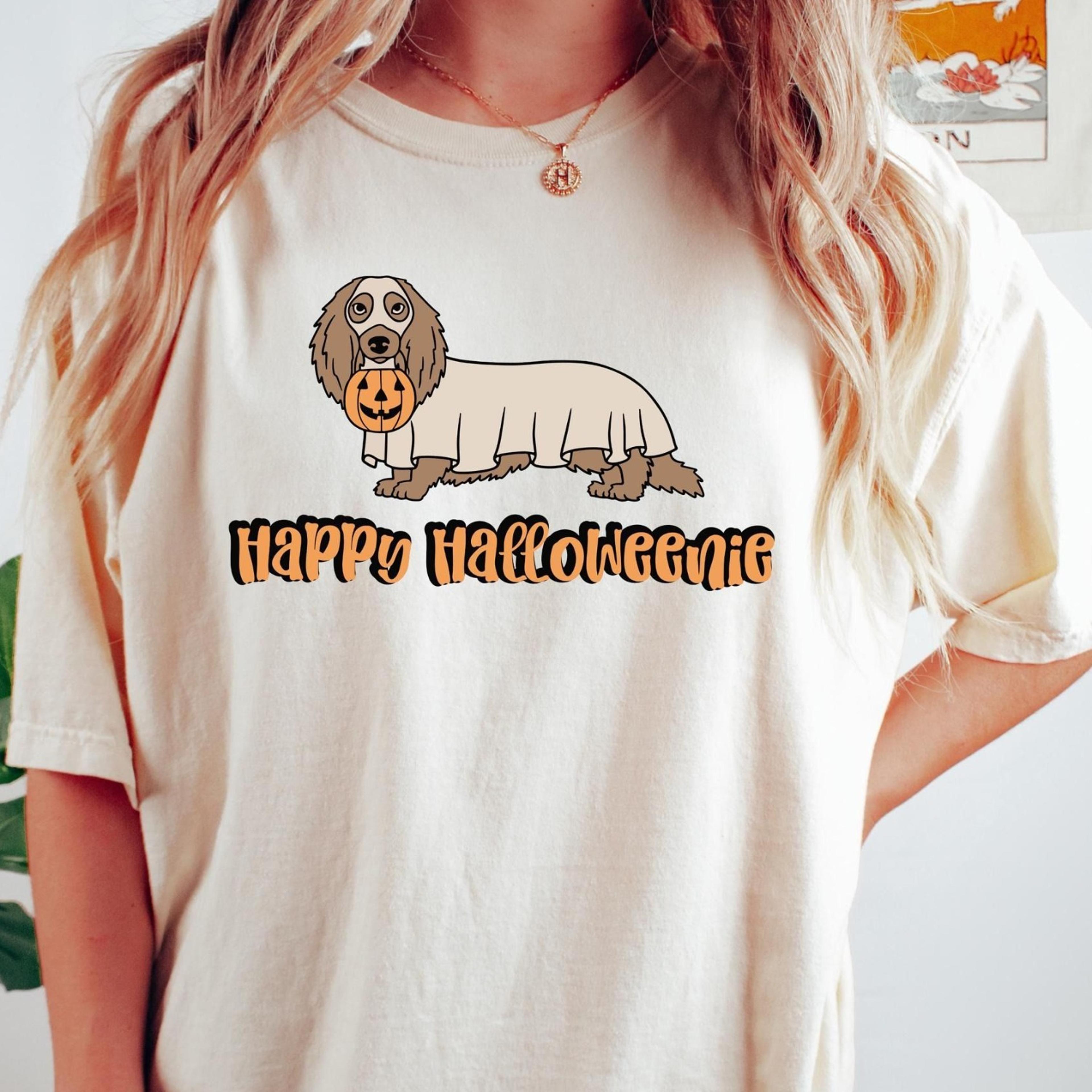dachshund ghost sweatshirt, halloween dog tshirt, spooky season crewneck, dog lover gift fall t-shirt, halloween gift