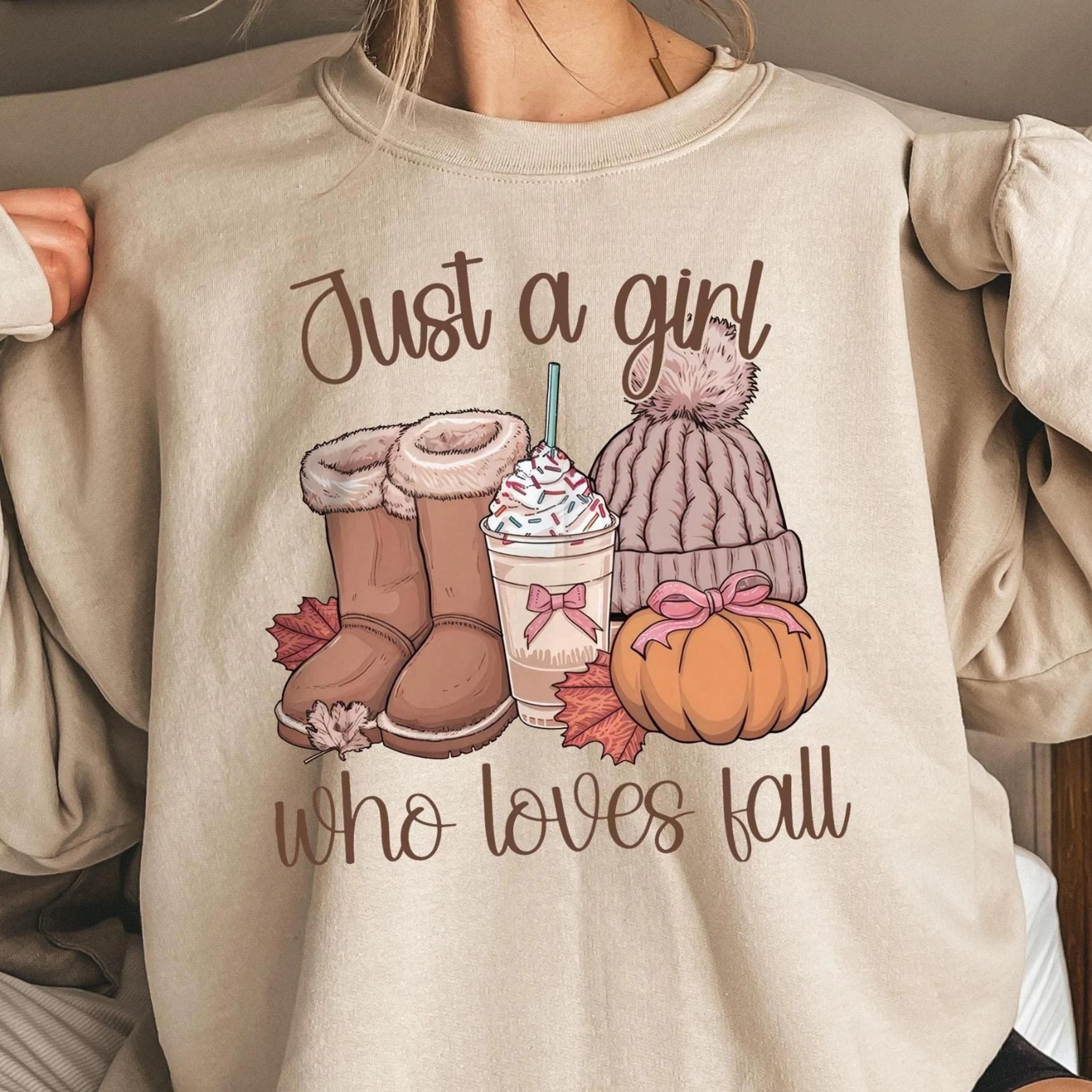 just a girl who loves fall sweatshirt, fall sweater, fall shirt, pumpkin coffee lover tee, fall season gift