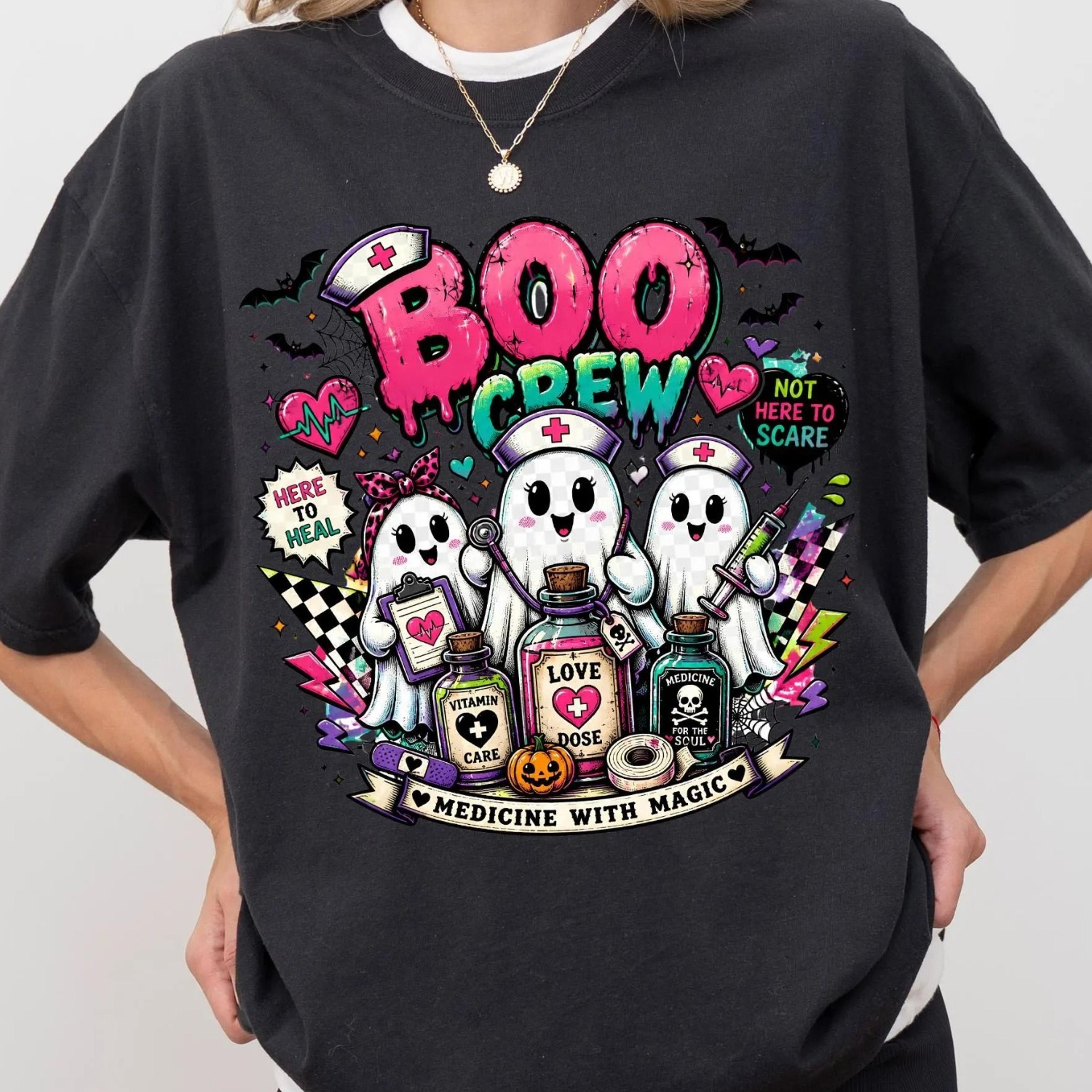 halloween nurse shirt, spooky nurse t-shirt, boo boo crew outfit, nurse gift, haloween nurse gift, collea