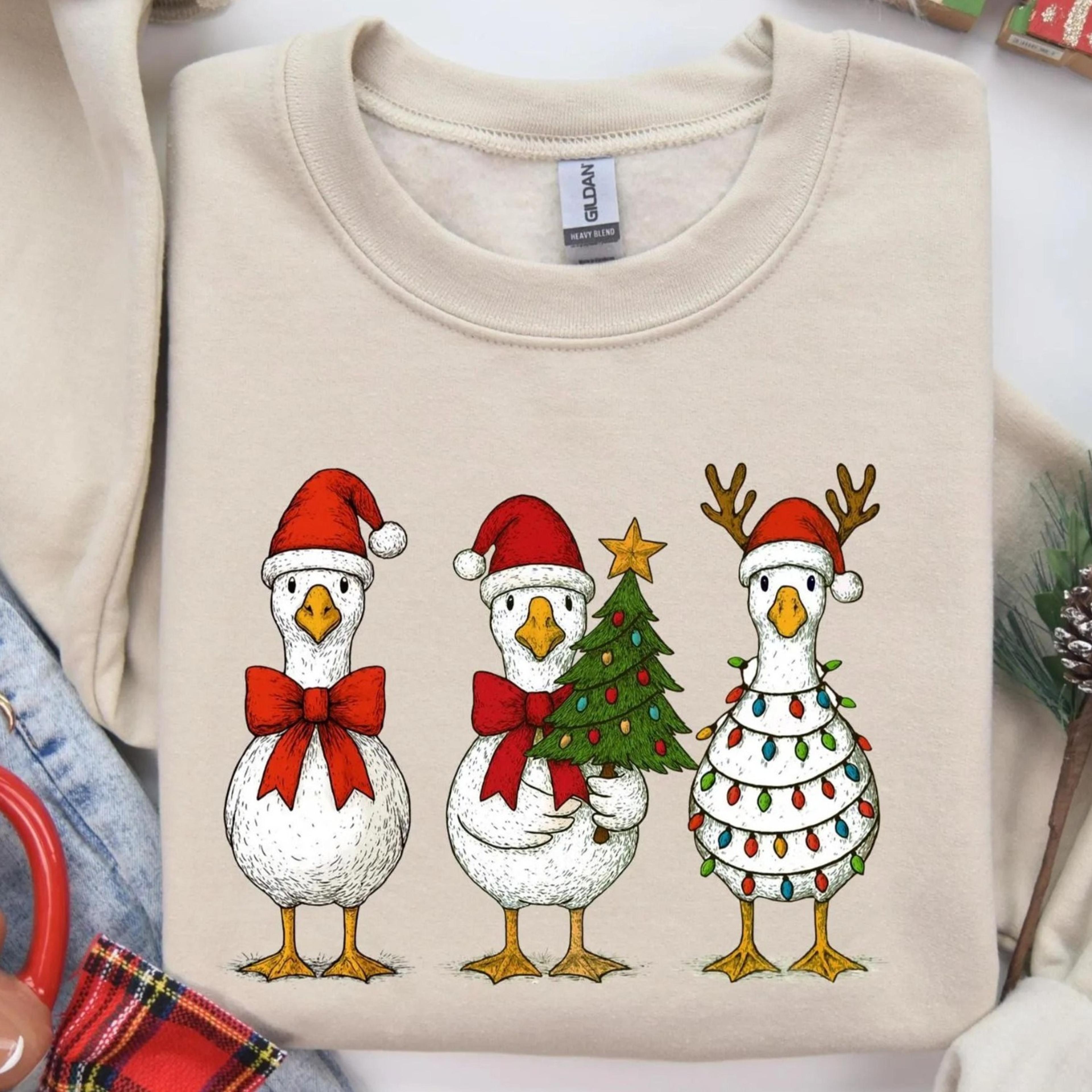 funny geese christmas sweater – unisex christmas jumper – original christmas gift