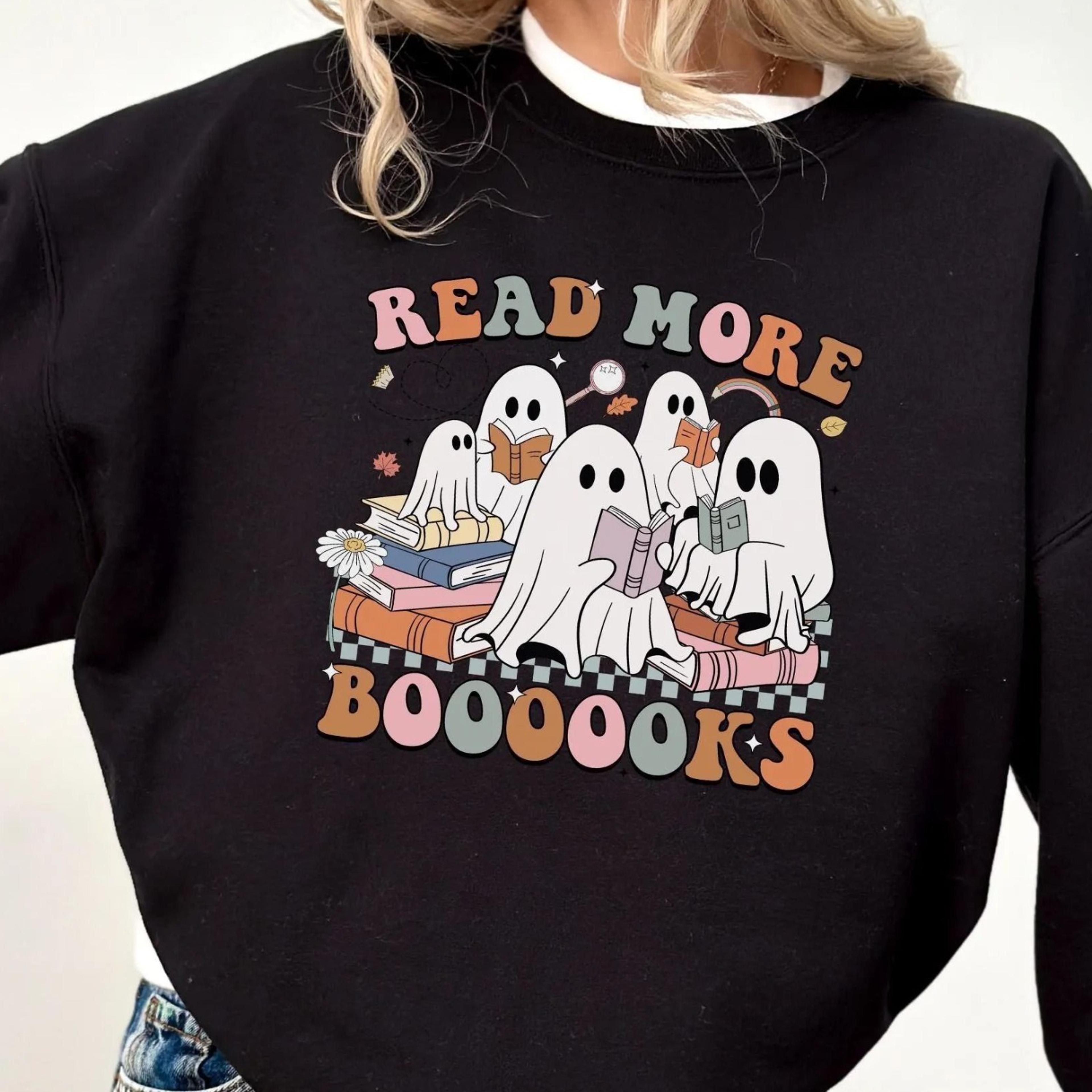 read more books sweatshirt, teacher halloween shirt, halloween gift for her, halloween party tee, spooky season sweater