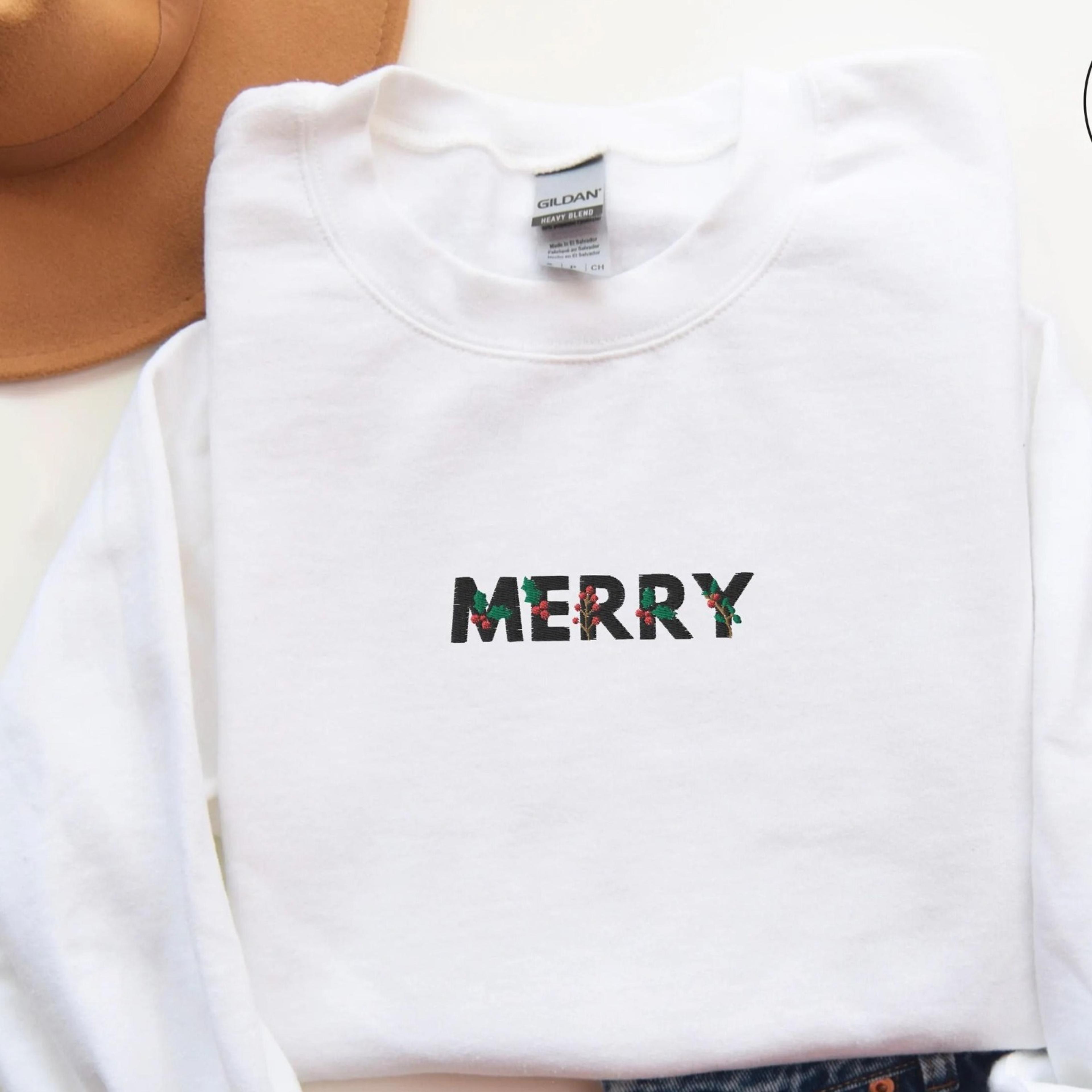 women's merry sweater merry christmas pullover, warm fleece crewneck sweatshirt, holiday clothing