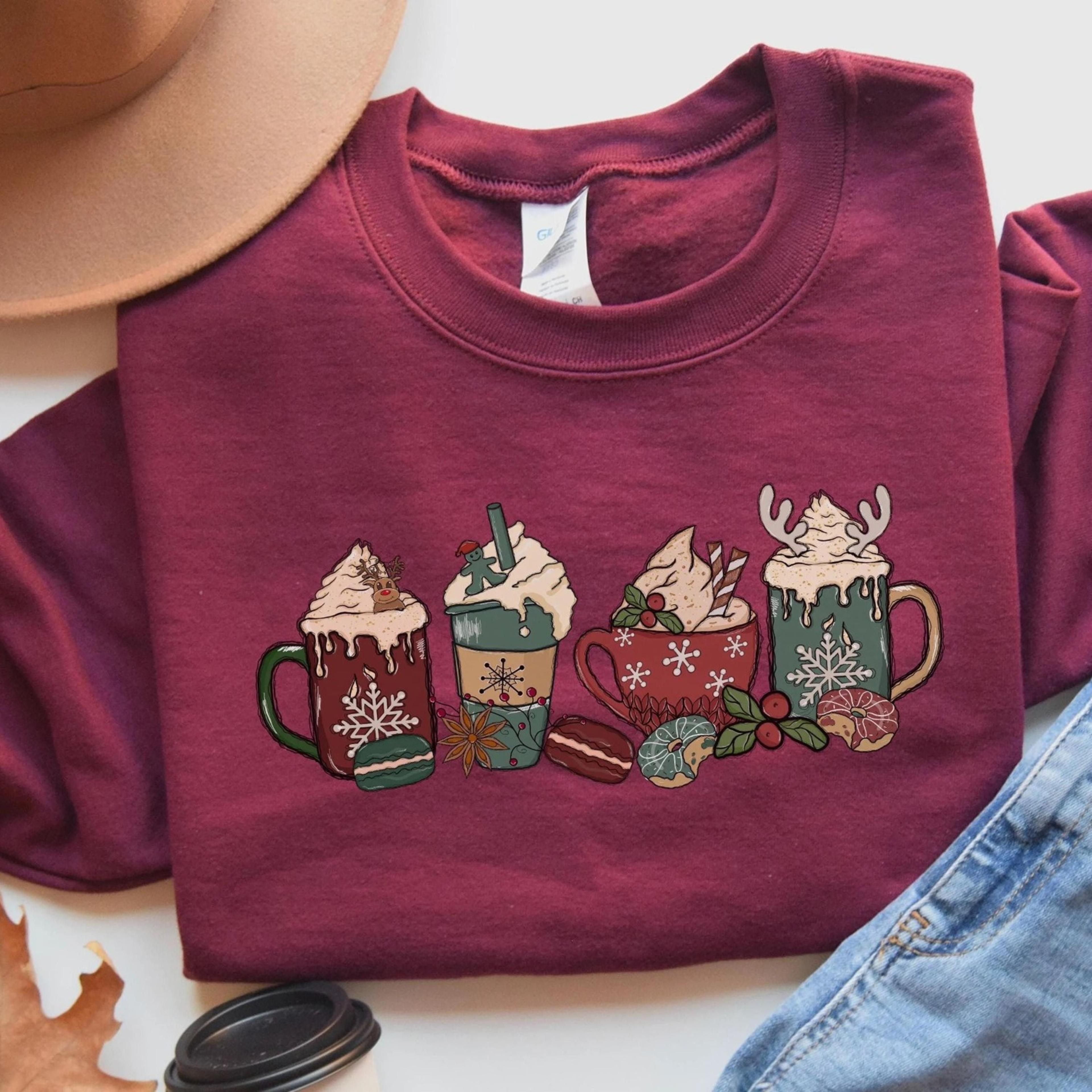 retro christmas coffee sweatshirt holiday graphic
