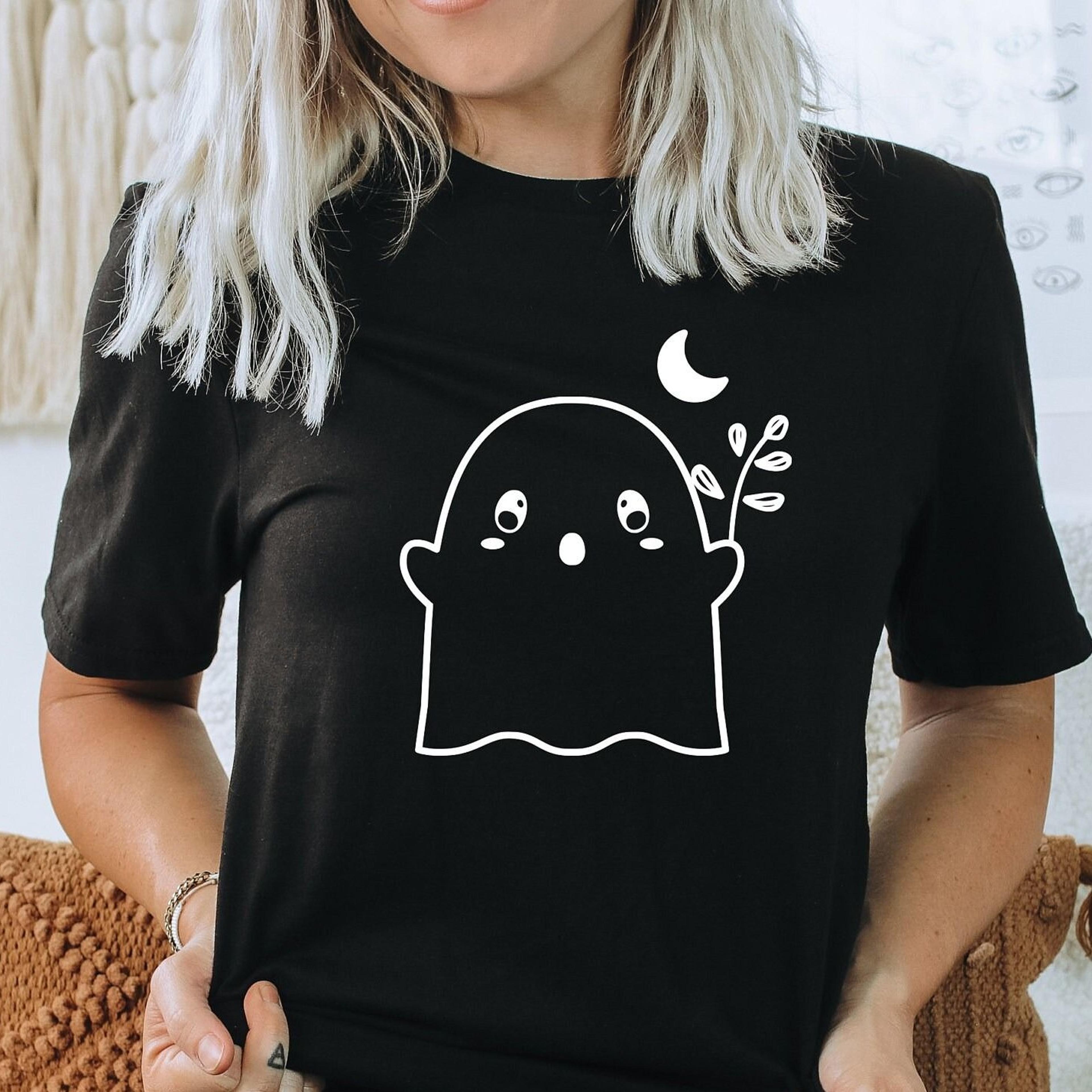 floral halloween ghost t-shirt spooky garden tee,