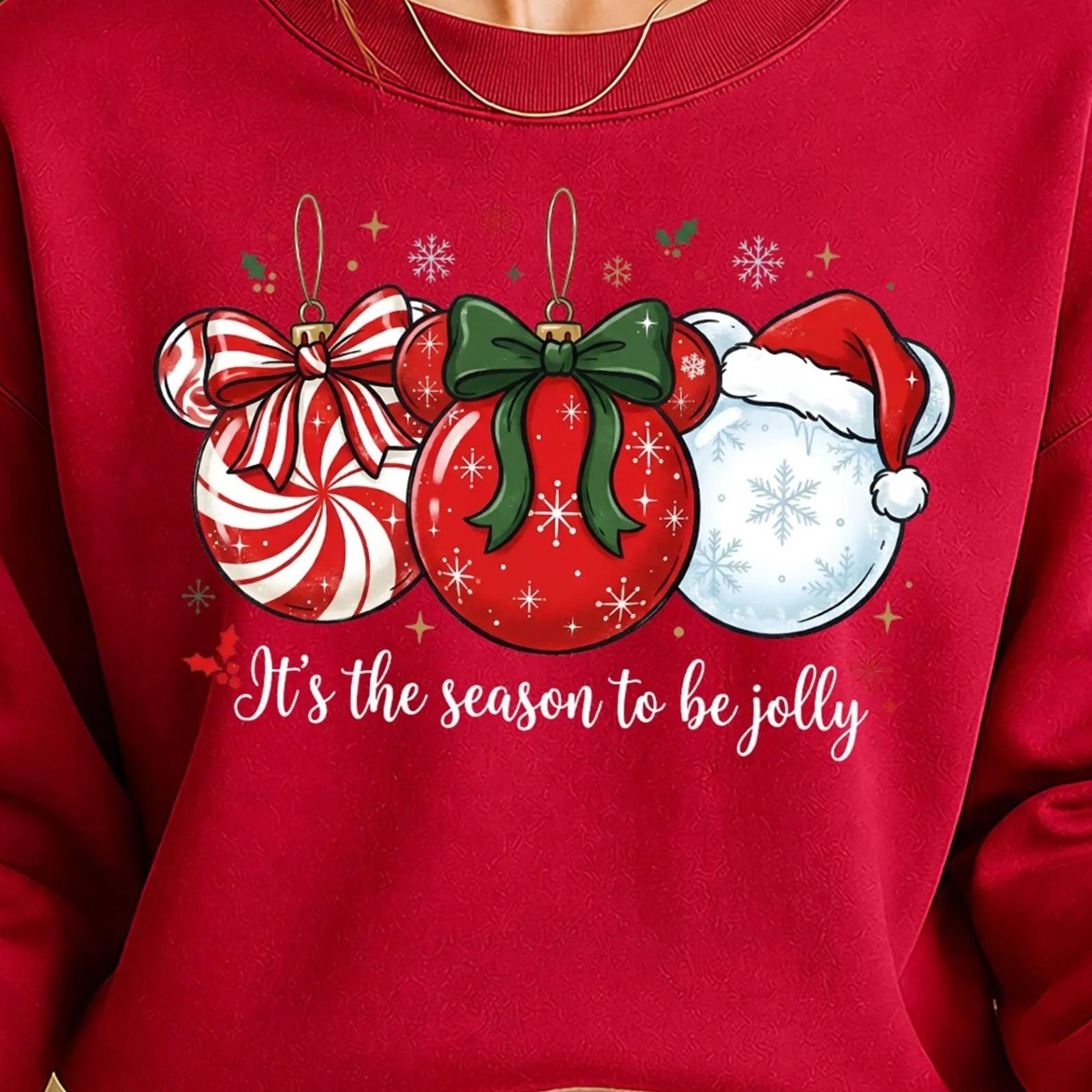 pink santa reindeer christmas sweatshirt, retro santa xmas sweater