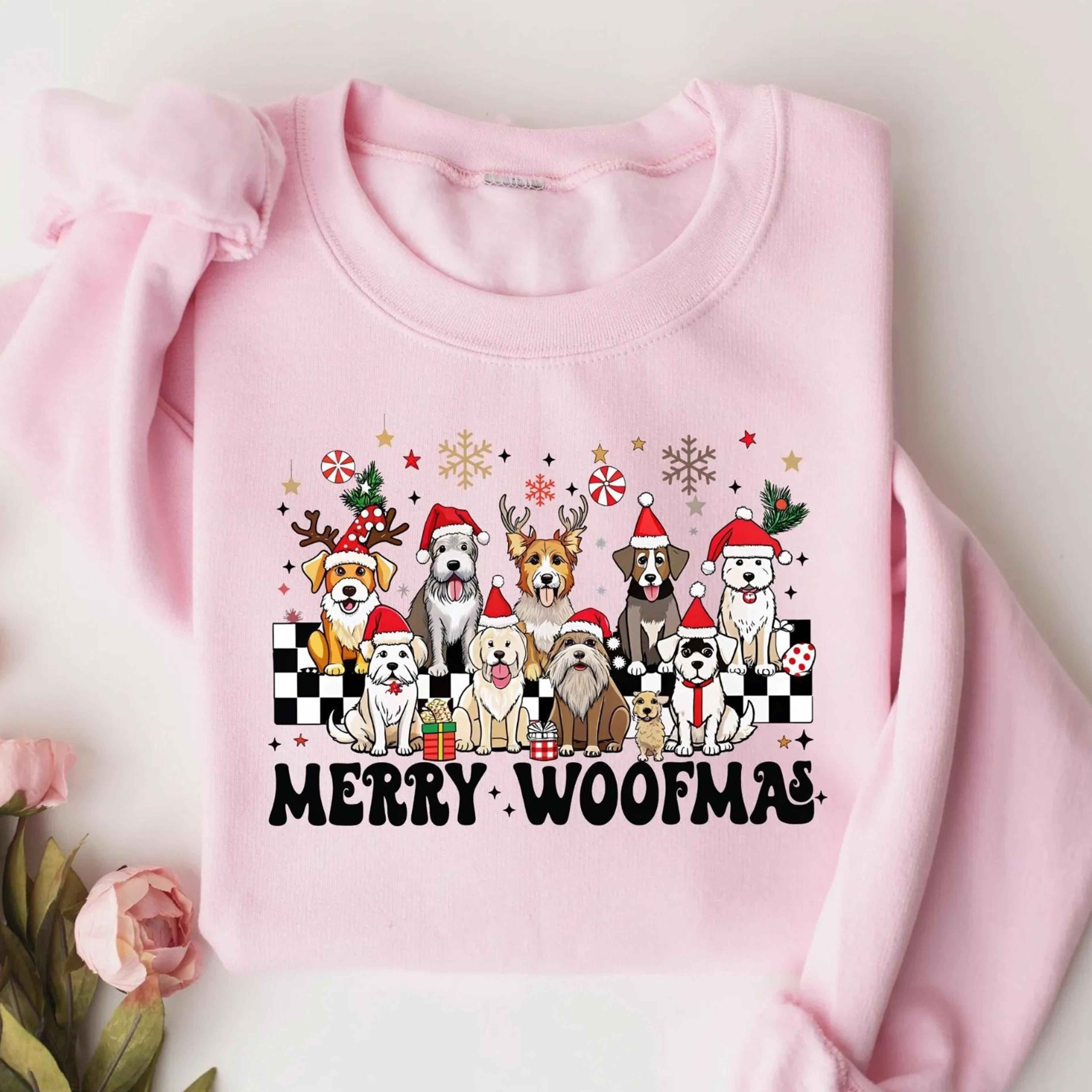 dog christmas sweatshirt, merry woofmas tshirt, dog lover shirt, dog lover christmas gift, christmas dog shirt