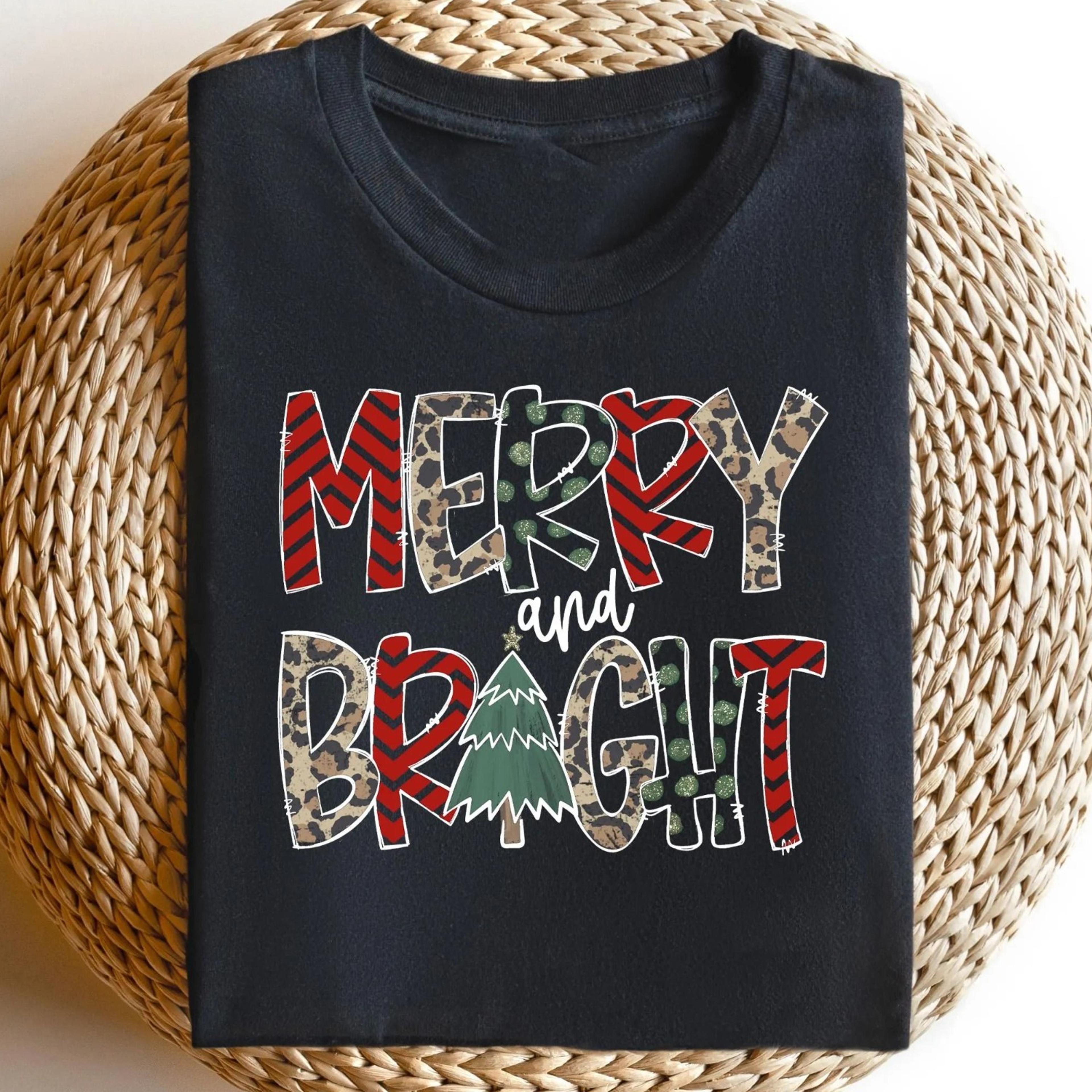 merry and bright sweatshirt, christmas tshirt, family christmas sweater, christmas sweatshirts for women