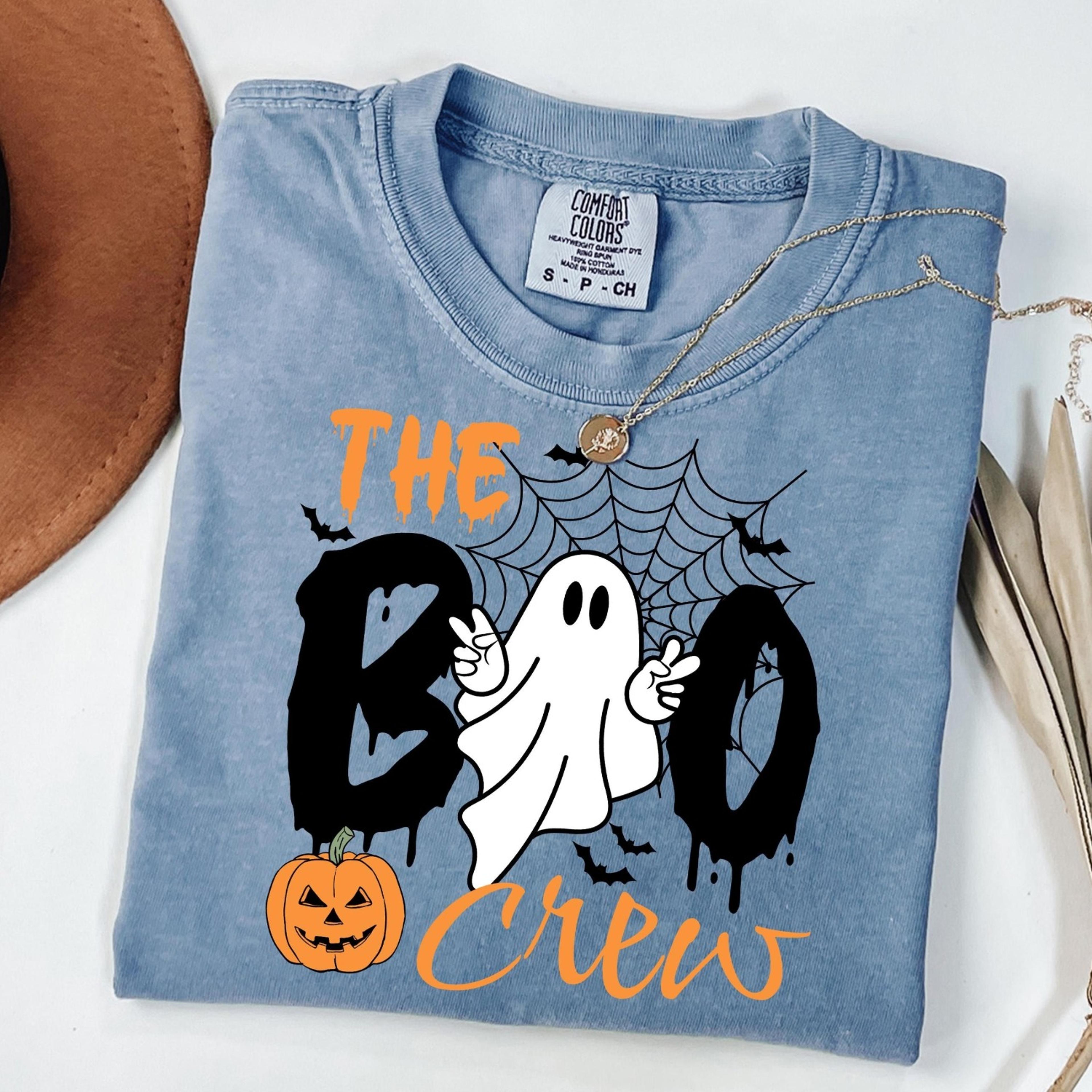 the boo crew shirt, spooky season tee, halloween gift, pumpkin apparel, autumn outfit, halloween party t-shirt