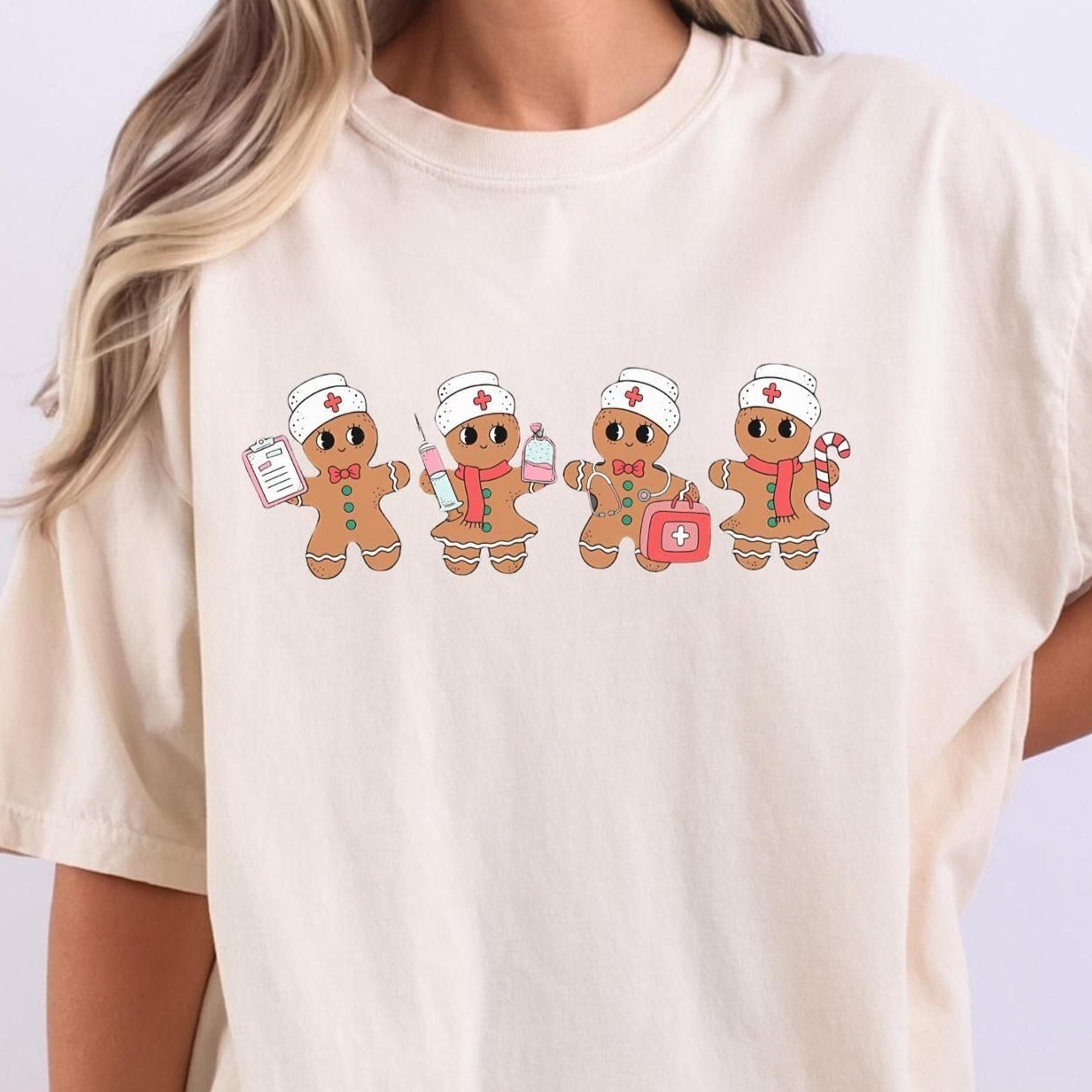 gingerbread nurse christmas sweatshirt, funny medical xmas shirt, nurse holiday hoodie, healthcare worker christmas gift