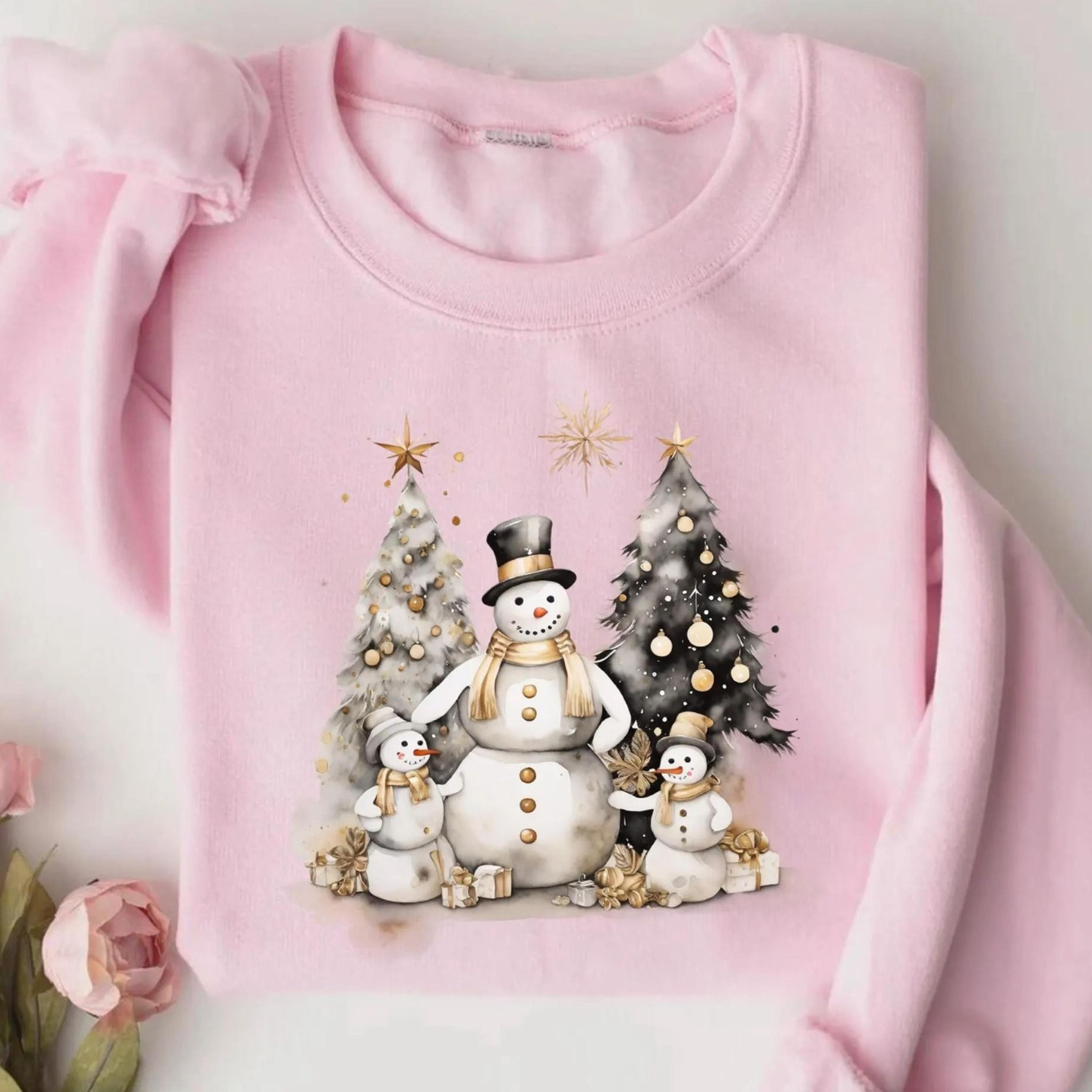 snowman christmas shirt, family snowman holiday tee, christmas tree sweatshirt, winter wonderland xmas gift