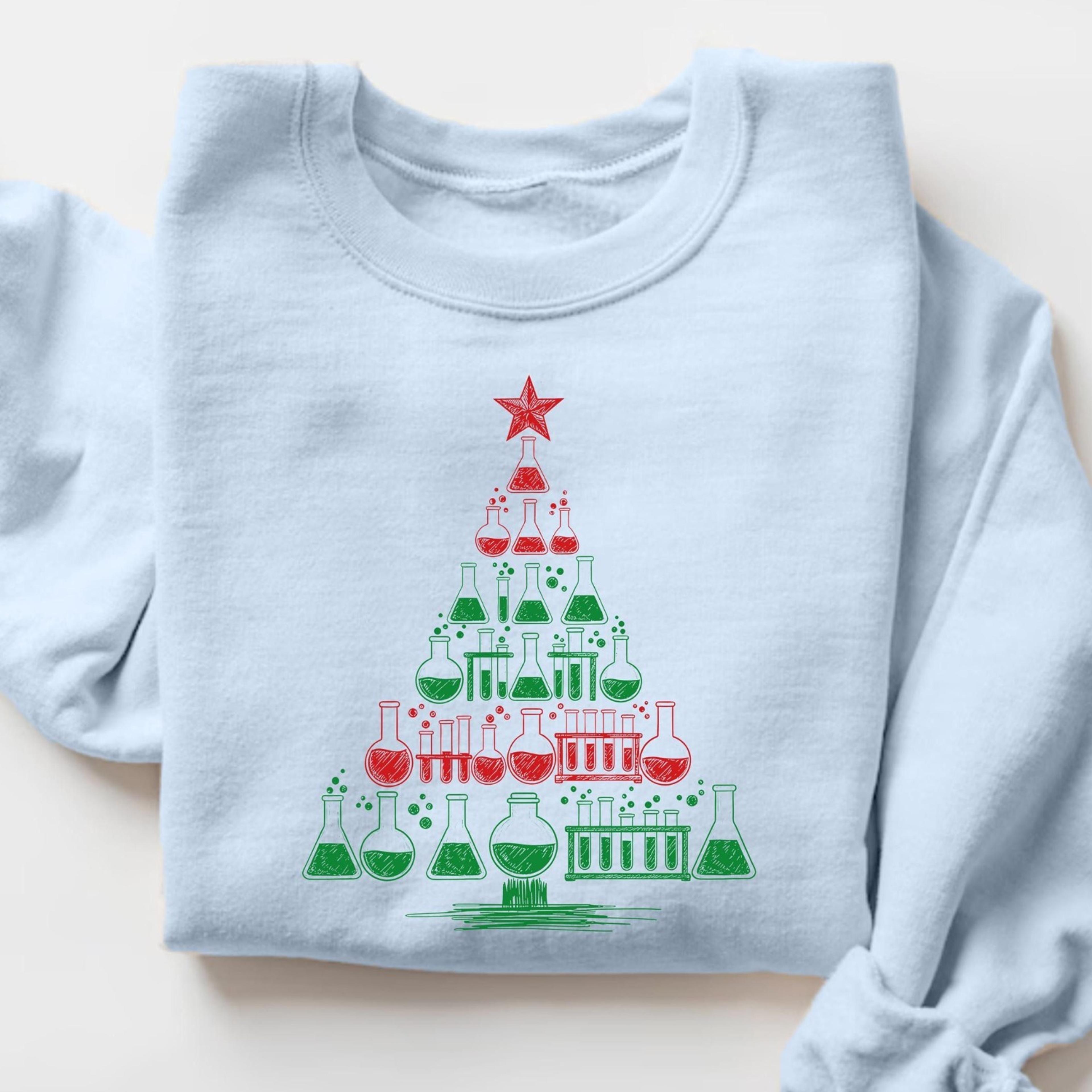 science christmas sweatshirt, science test tubes christmas sweater, science teacher xmas, chemistry holiday shirt