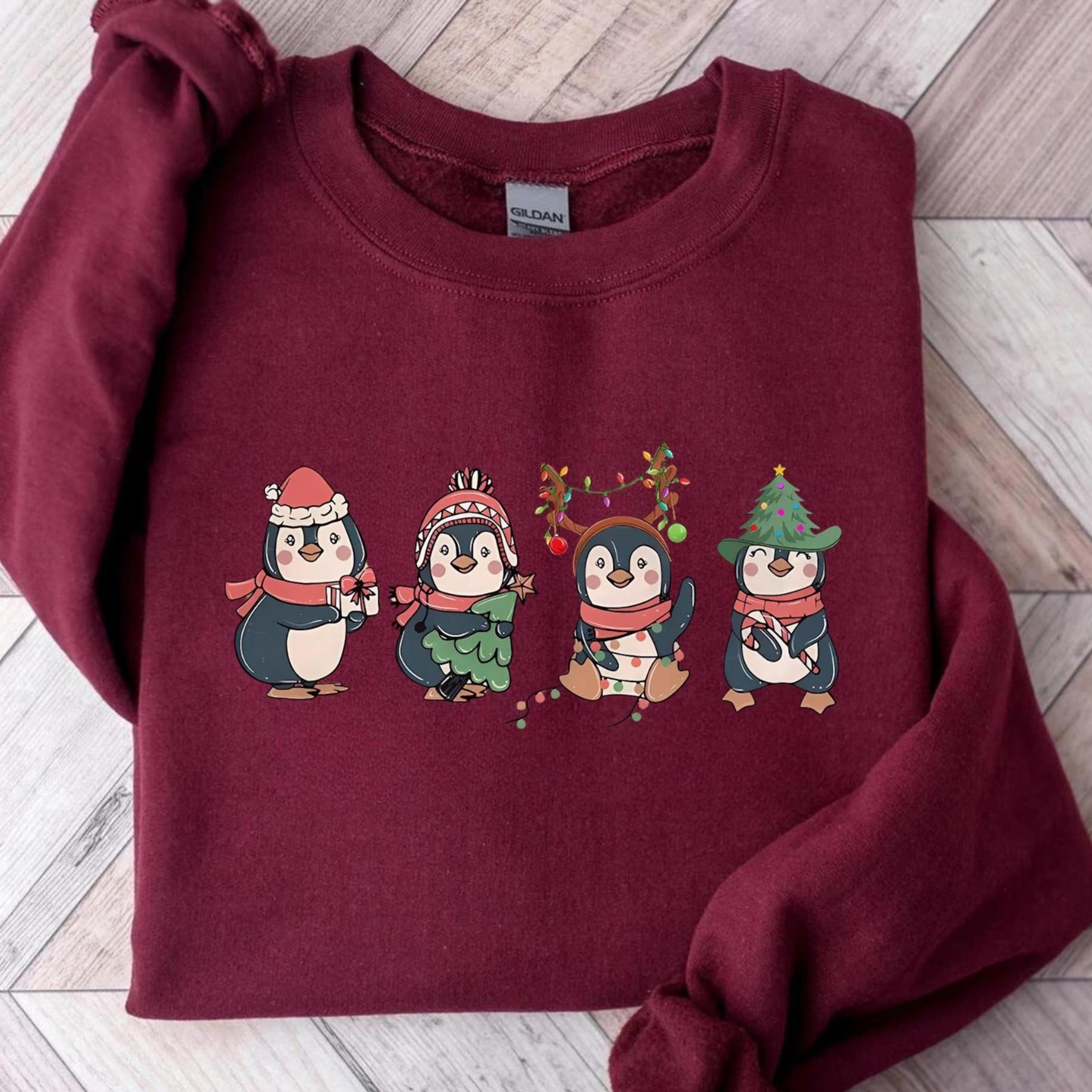 penguin christmas sweatshirt, cute penguin lover xmas shirt, funny holiday hoodie, winter penguin sweater