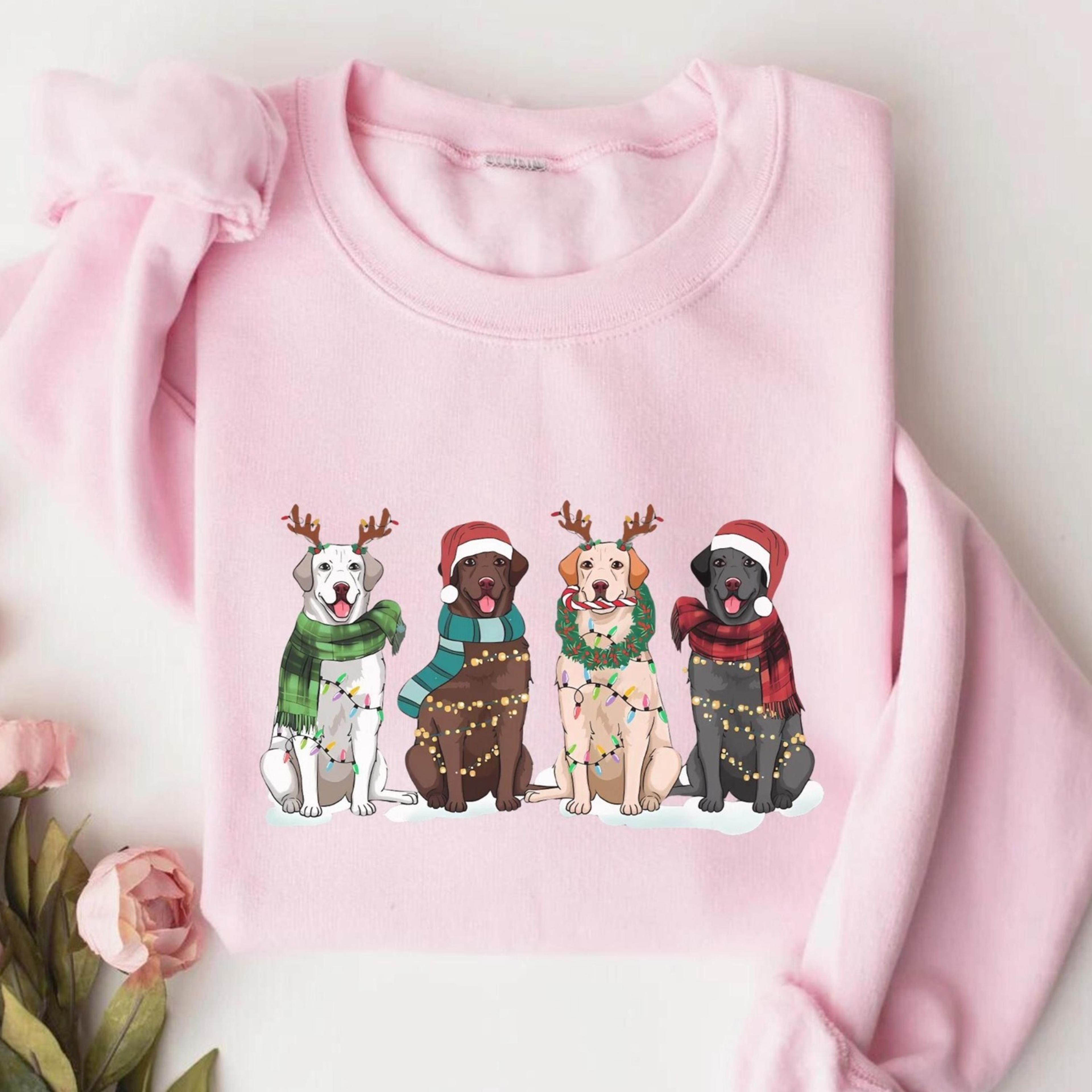 christmas labrador sweatshirt, holiday dog lover shirt, cute puppy xmas hoodie, funny pet christmas gift