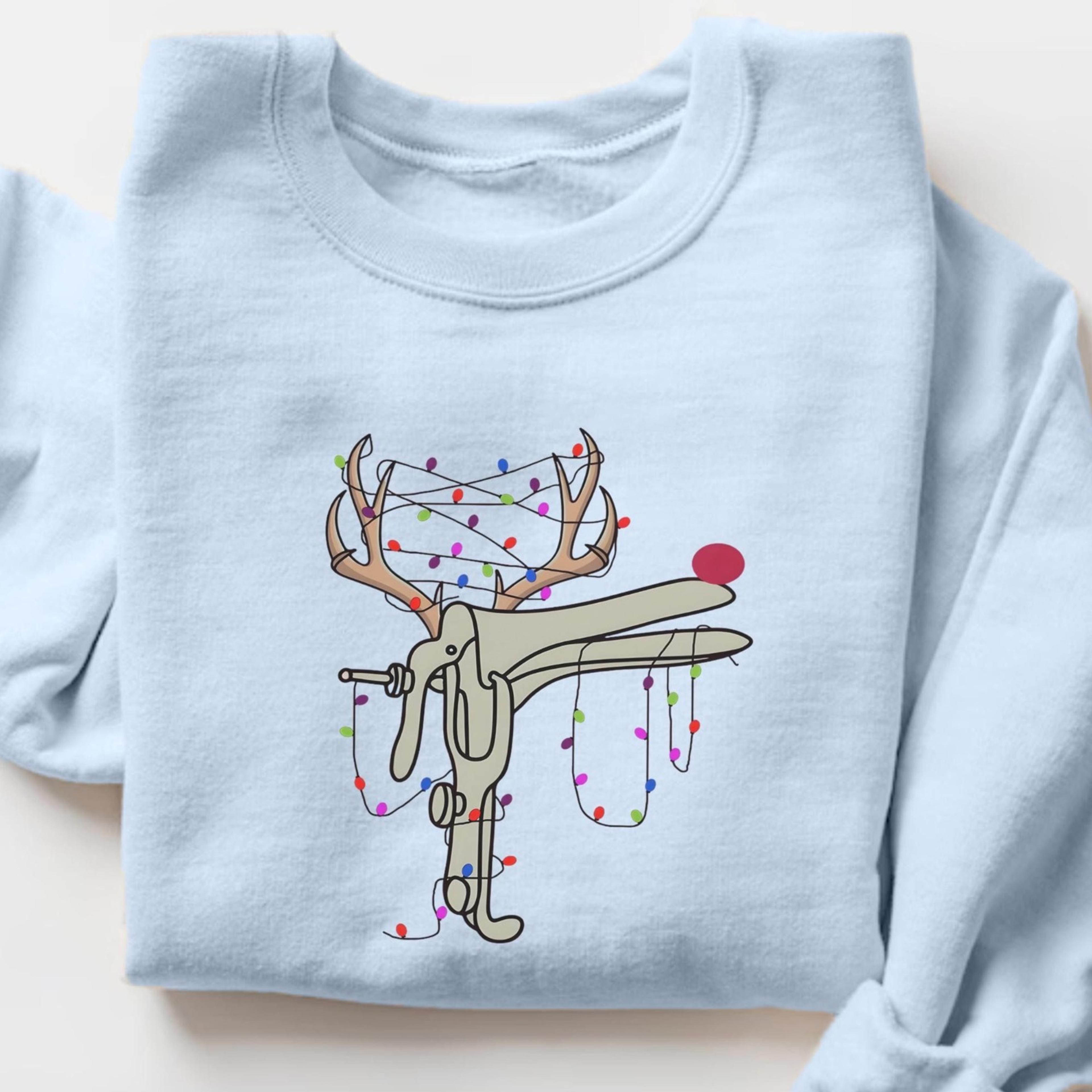 reindeer speculum nurse shirt, gift for nurse, funny christmas nurse shirt, nursing xmas shirt, obgyn nurse
