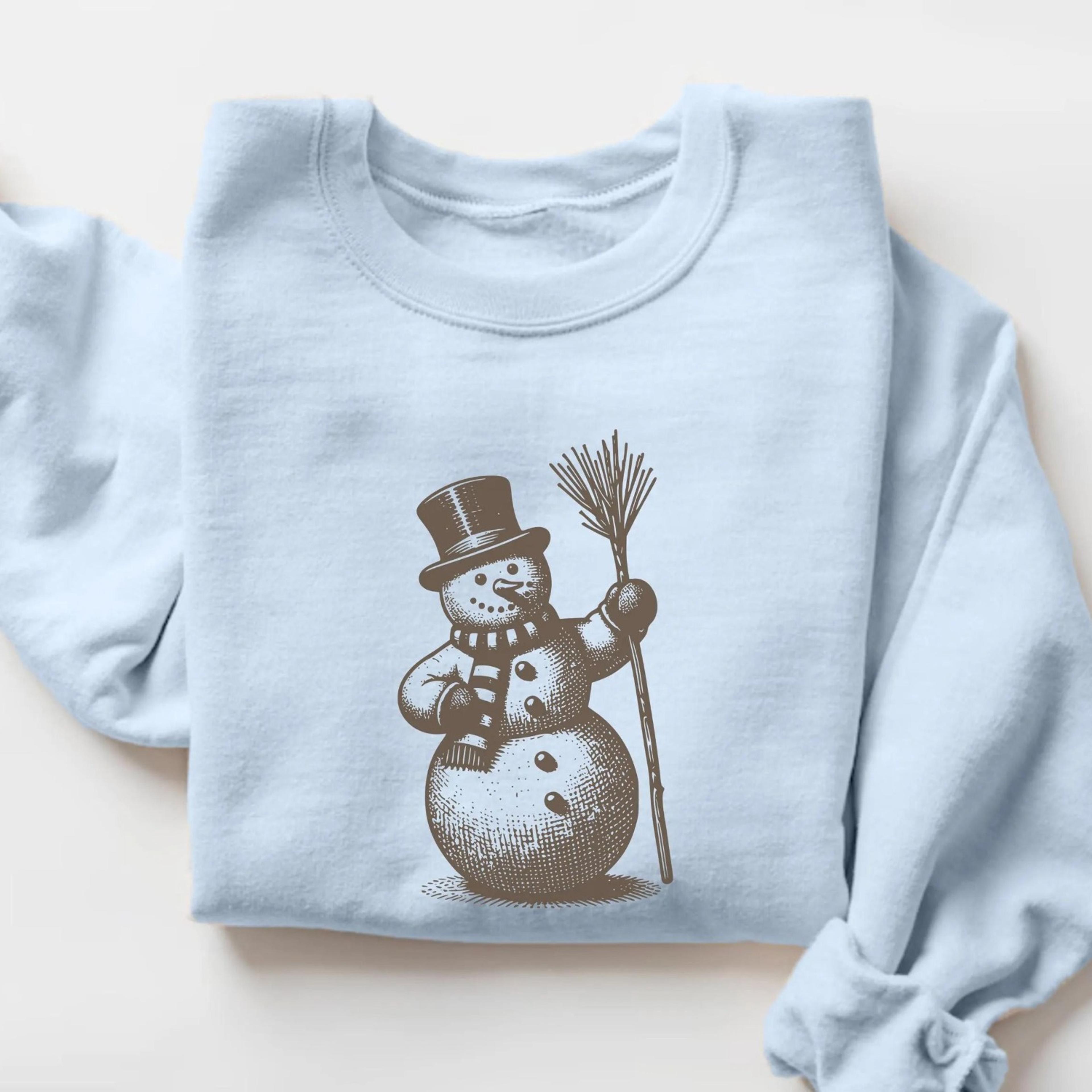 vintage snowman sweatshirt, retro holiday shirt, rustic christmas crewneck, classic winter snowman gift, snowman