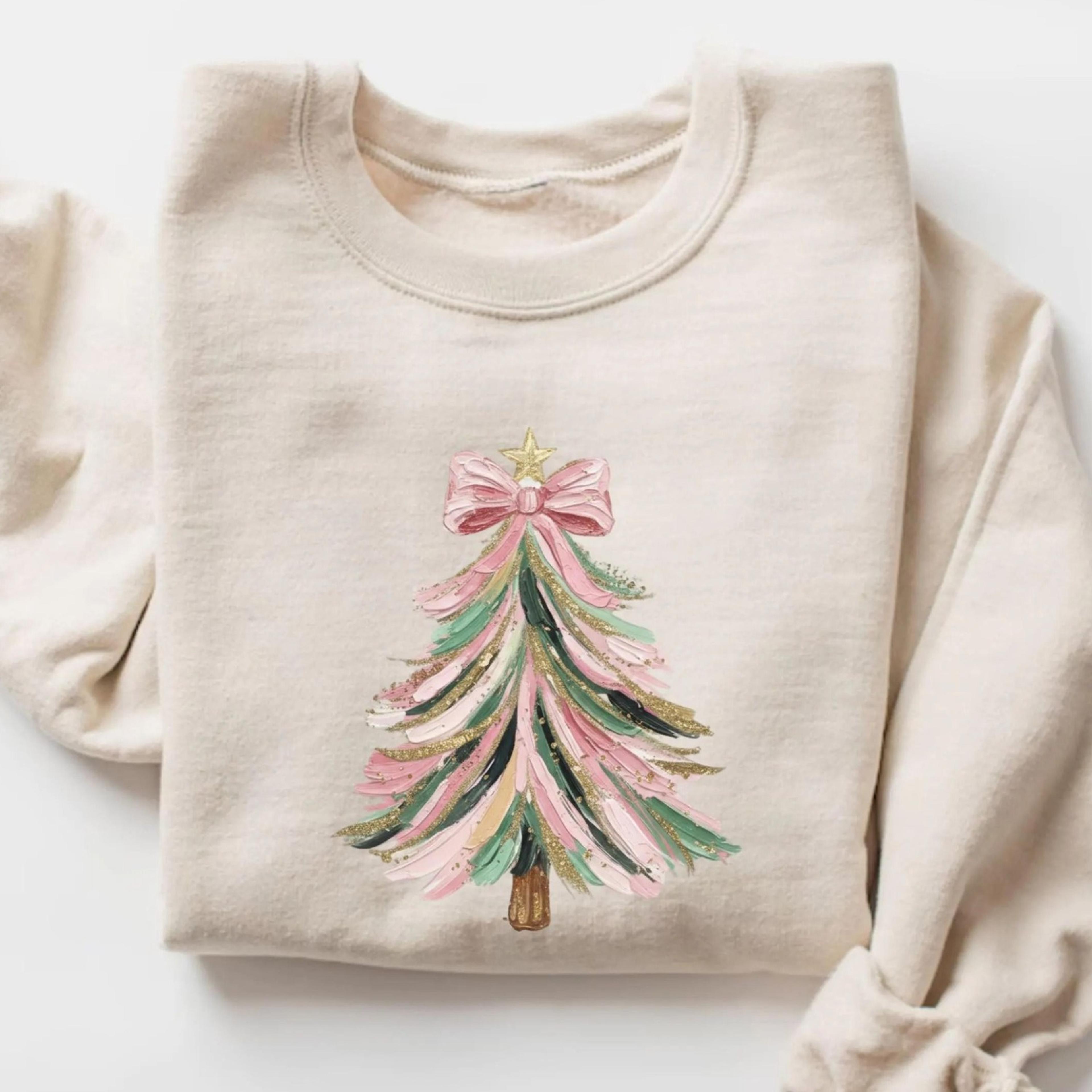 christmas tree sweatshirt, christmas sweatshirt for women, christmas tree tshirt, pink christmas tree, christmas