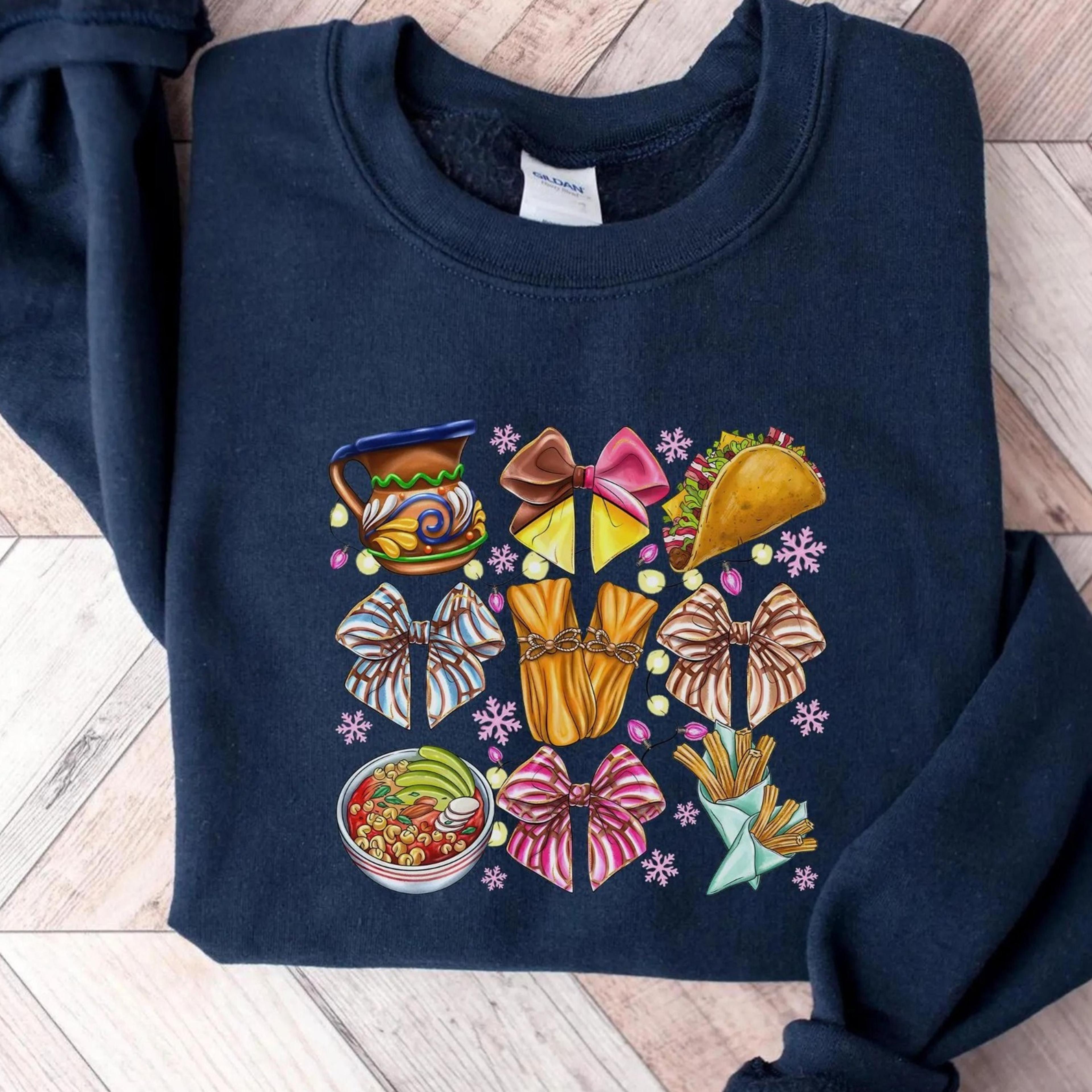 mexican christmas sweatshirt, feliz navidad, mexican xmas sweater, coquette bow christmas mexican concha shirt