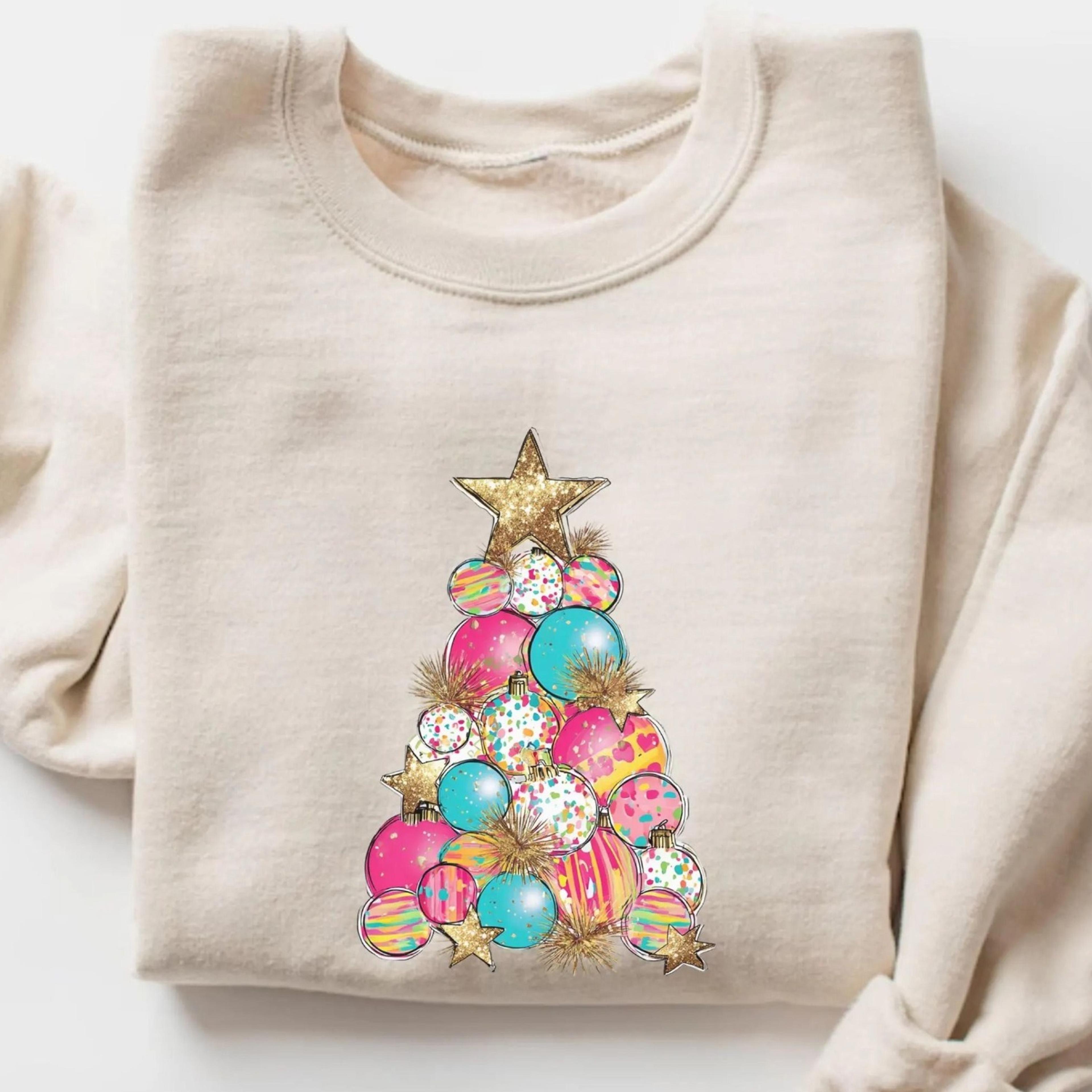 colorful glitter christmas snowman sweatshirt, sparkly christmas sweater, bright holiday shirt