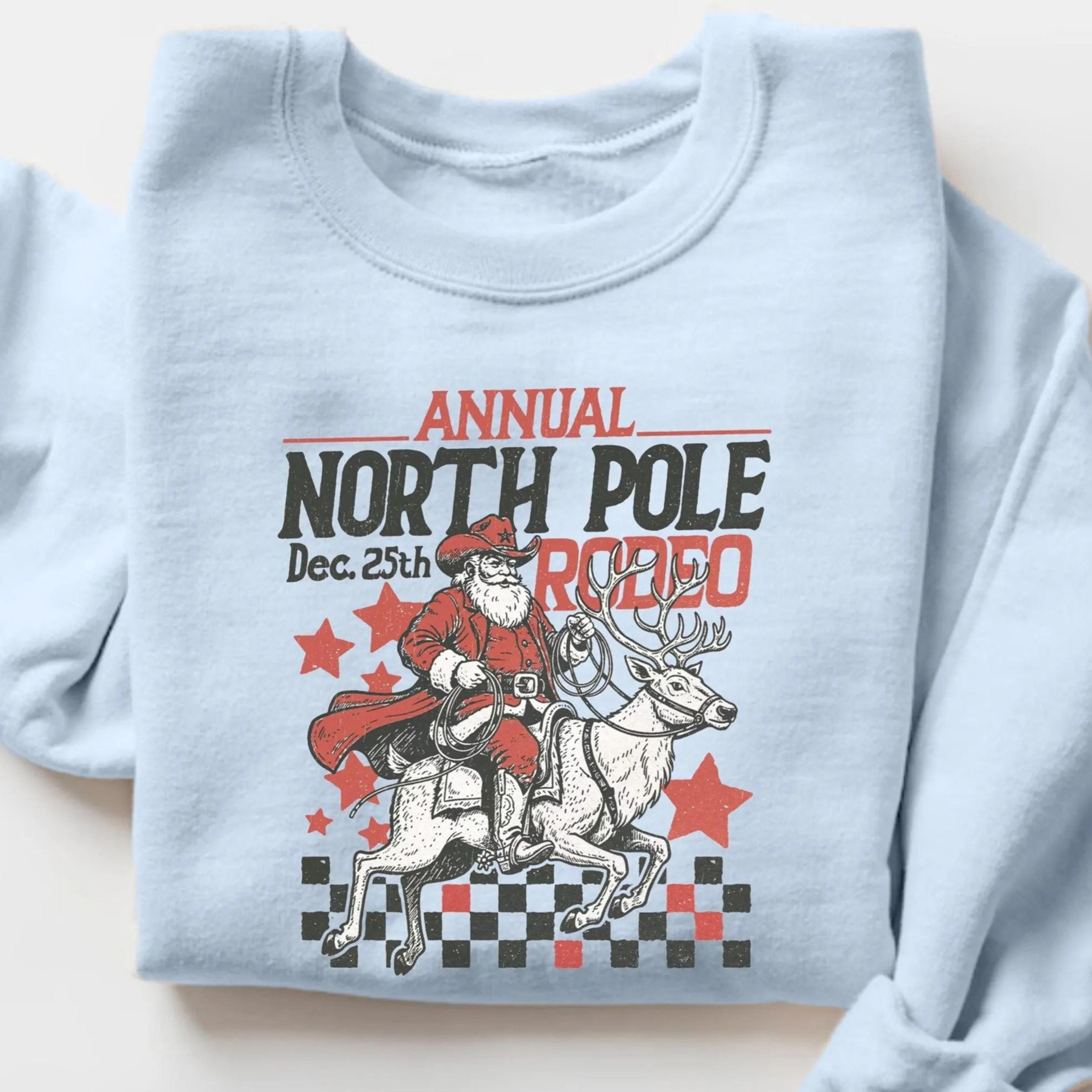 cowboy santa claus sweatshirt, retro western christmas sweater, cowboy gift, wild west christmas shirt