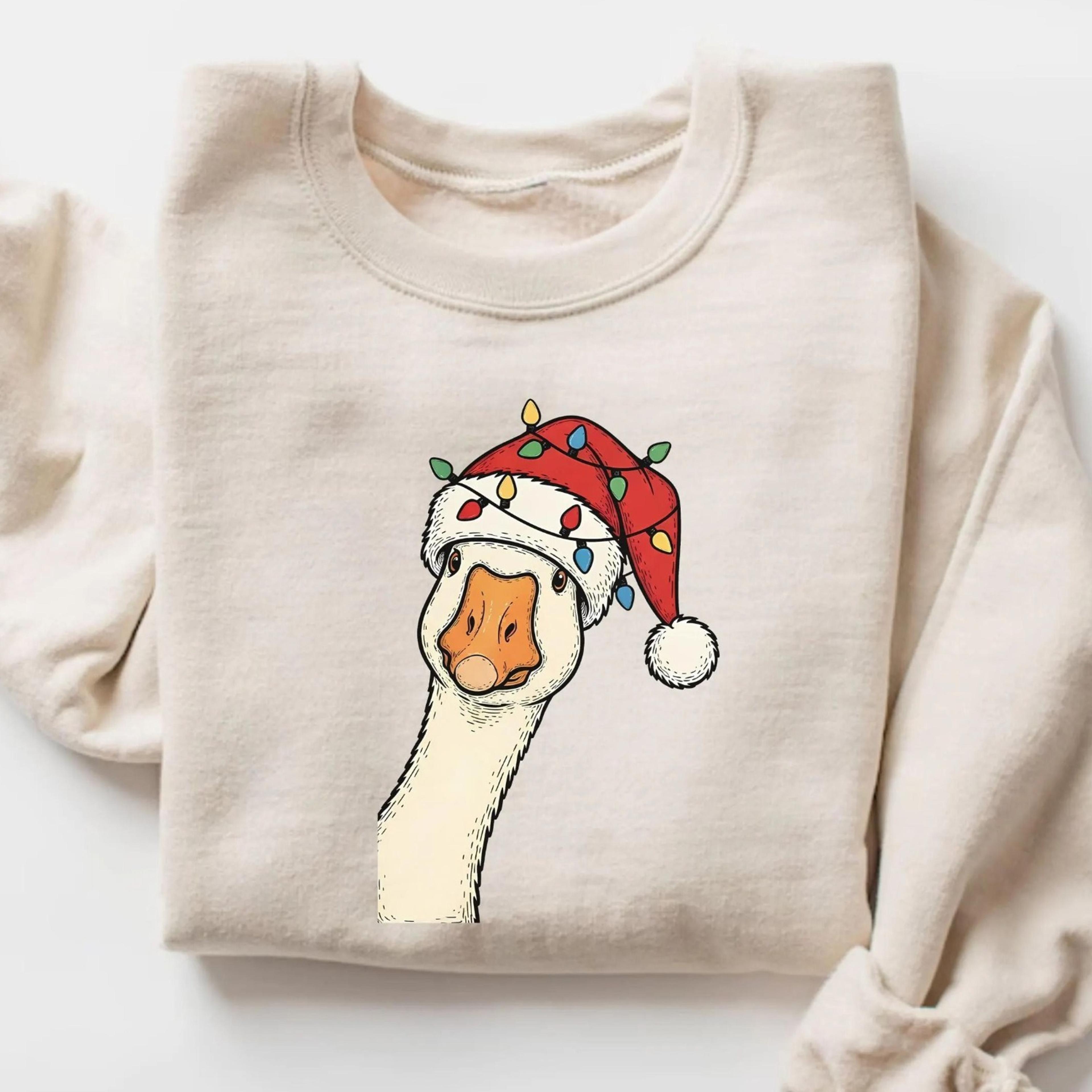 christmas goose sweatshirt, goose lover gift, animal holiday shirt