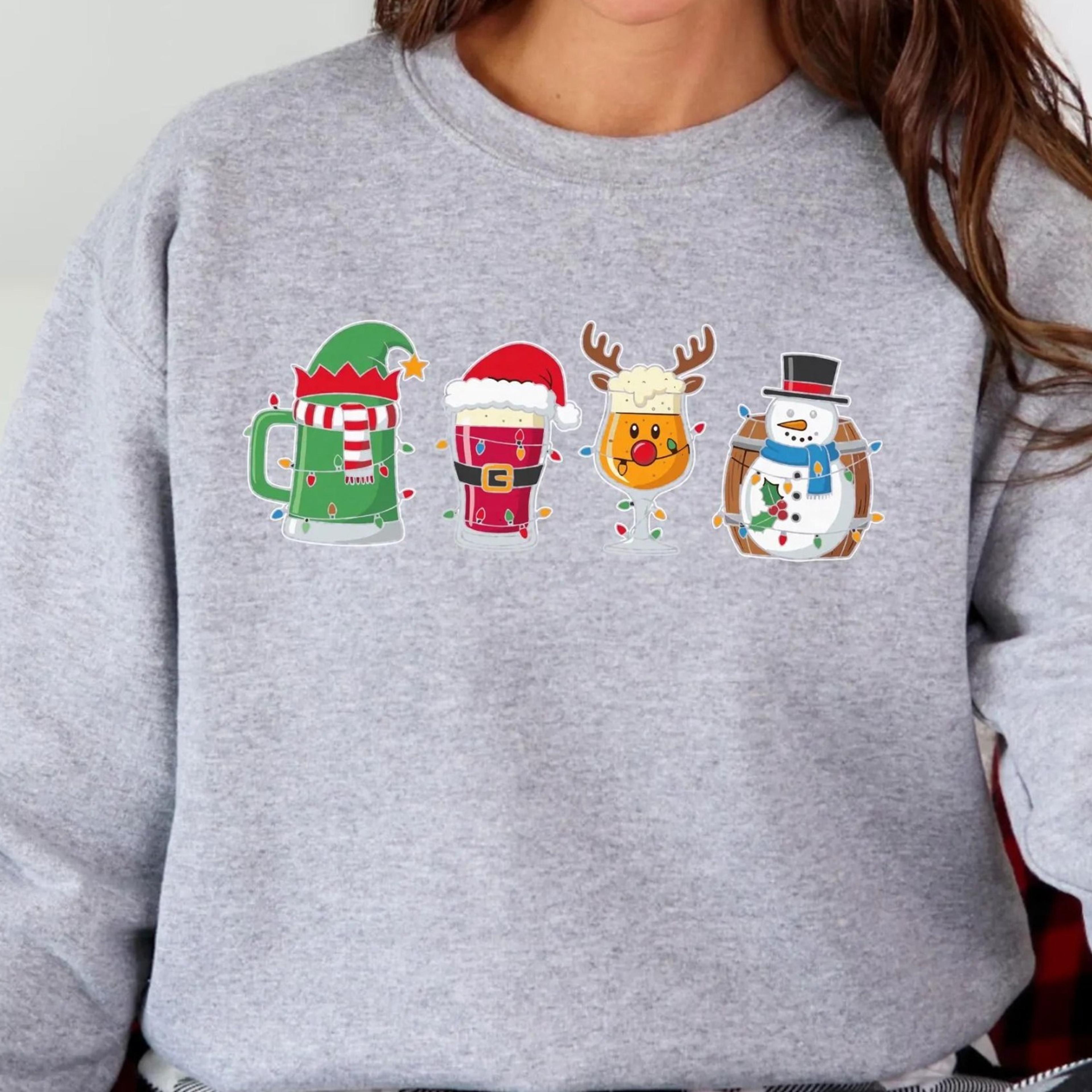 christmas drinks sweatshirt, alkohol xmas sweater, beer lover gift, beer xmas tshirt, funny christmas party shirt