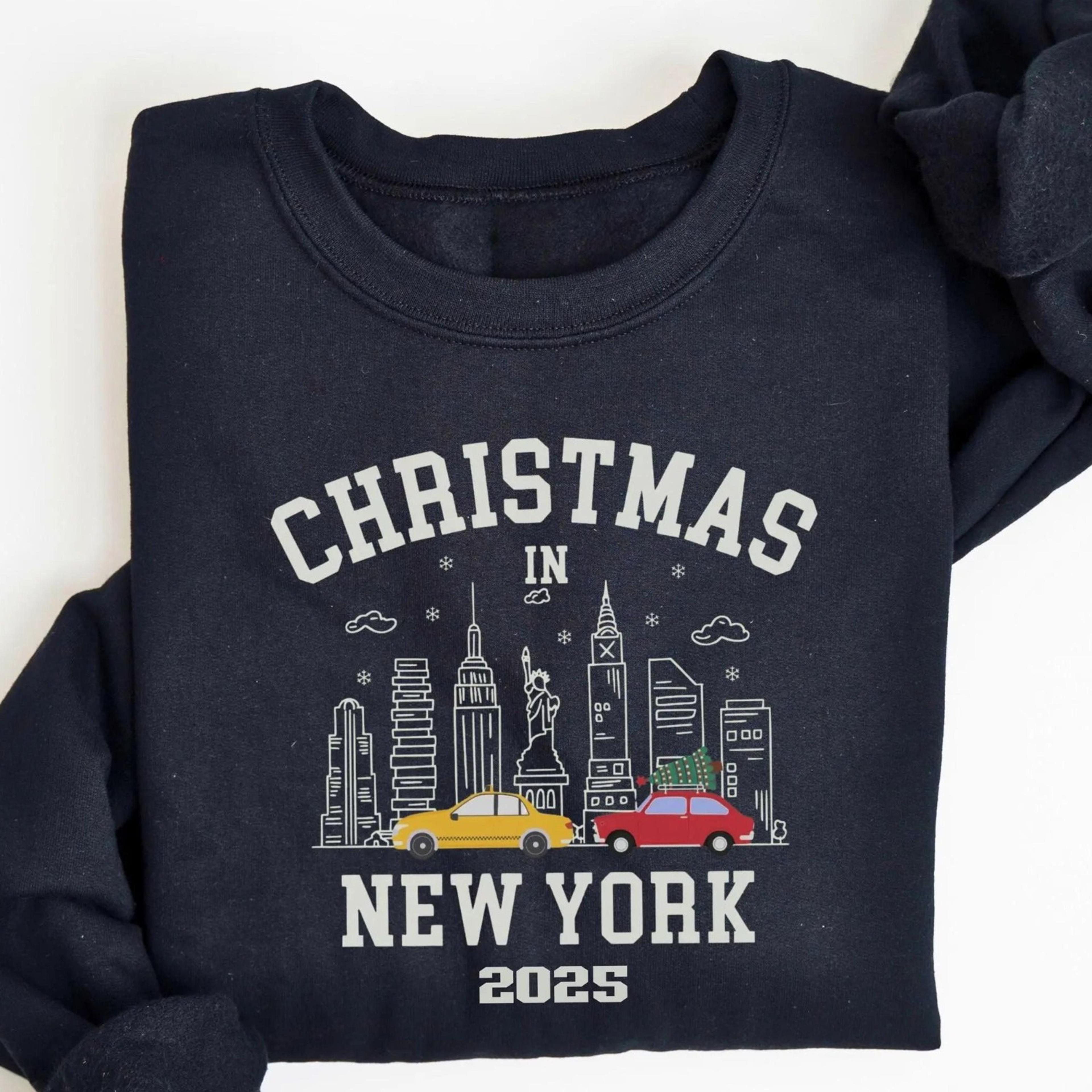 christmas in new york sweatshirt, 2025 nyc christmas shirt, women's christmas sweater