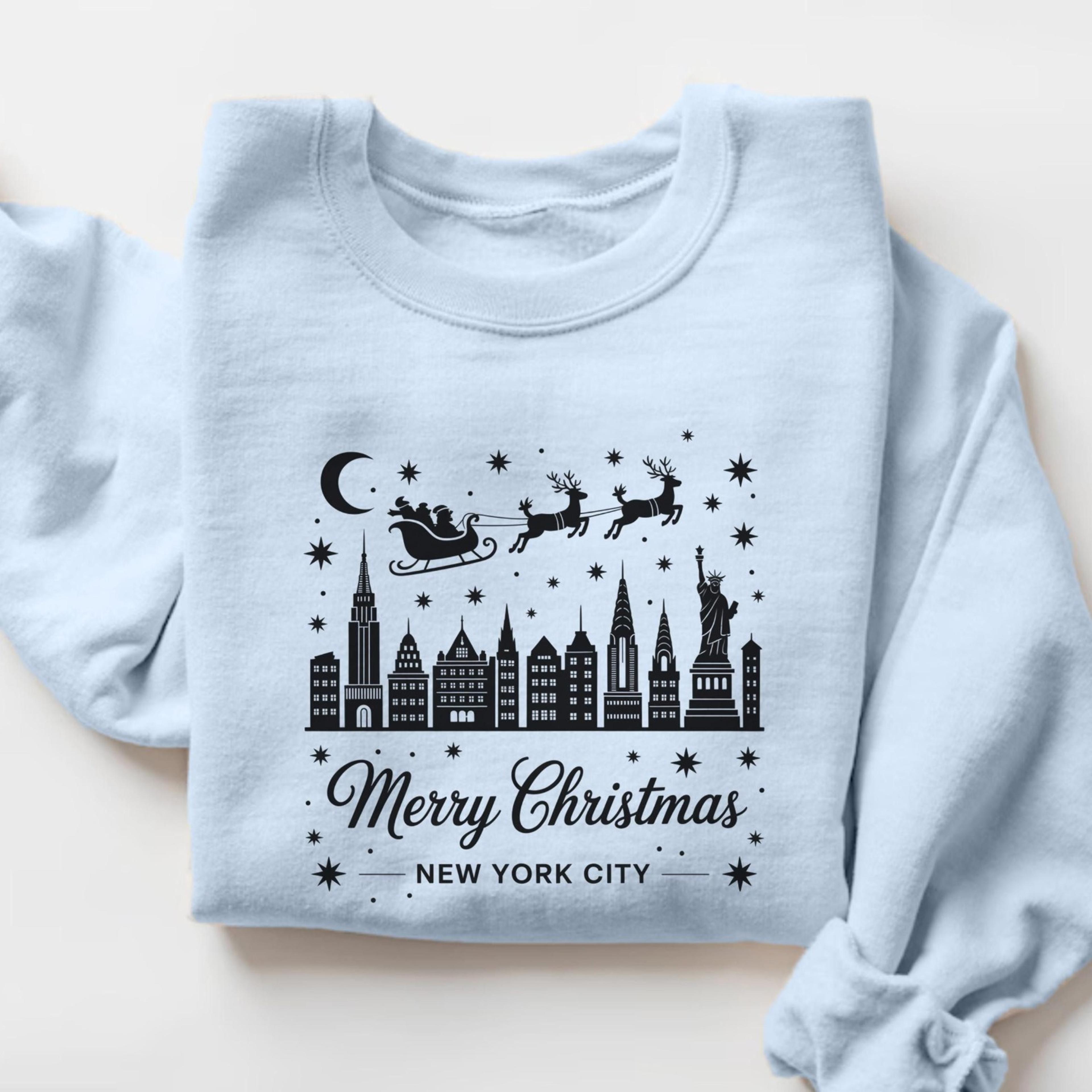 christmas in new york sweatshirt, nyc christmas shirt, women's christmas sweater