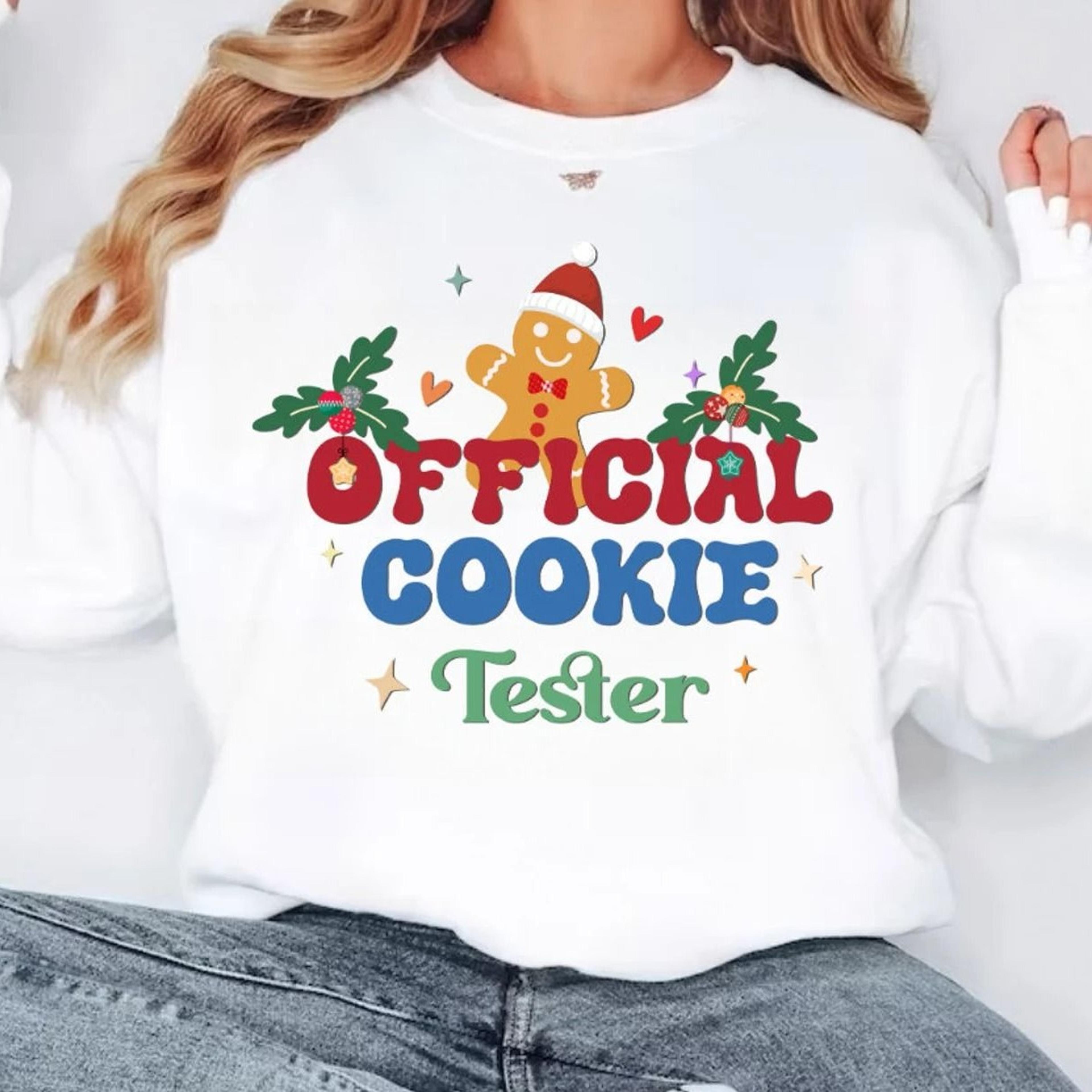 official cookie tester christmas sweatshirt holiday party gift