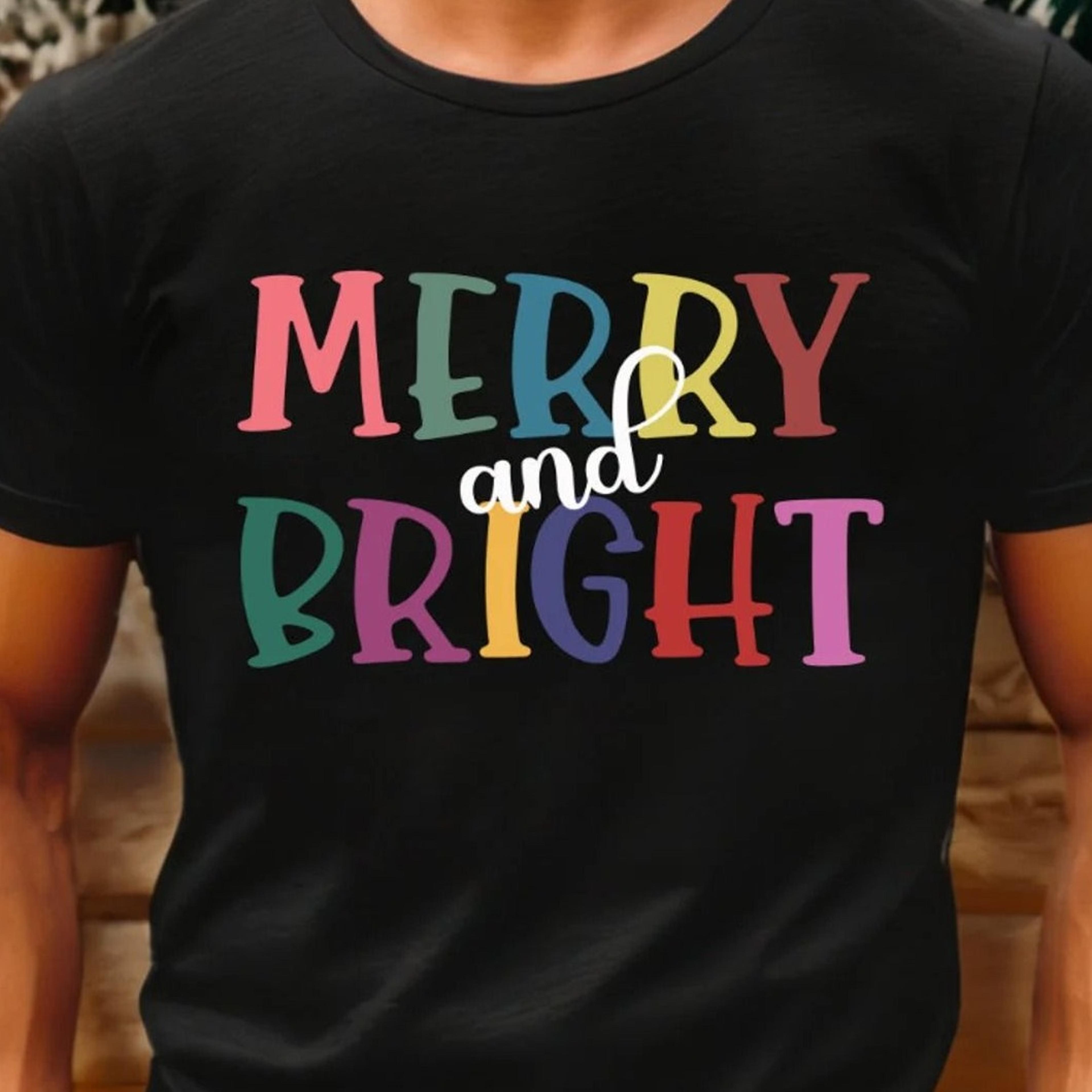 merry and bright christmas sweatshirt, holiday crewneck
