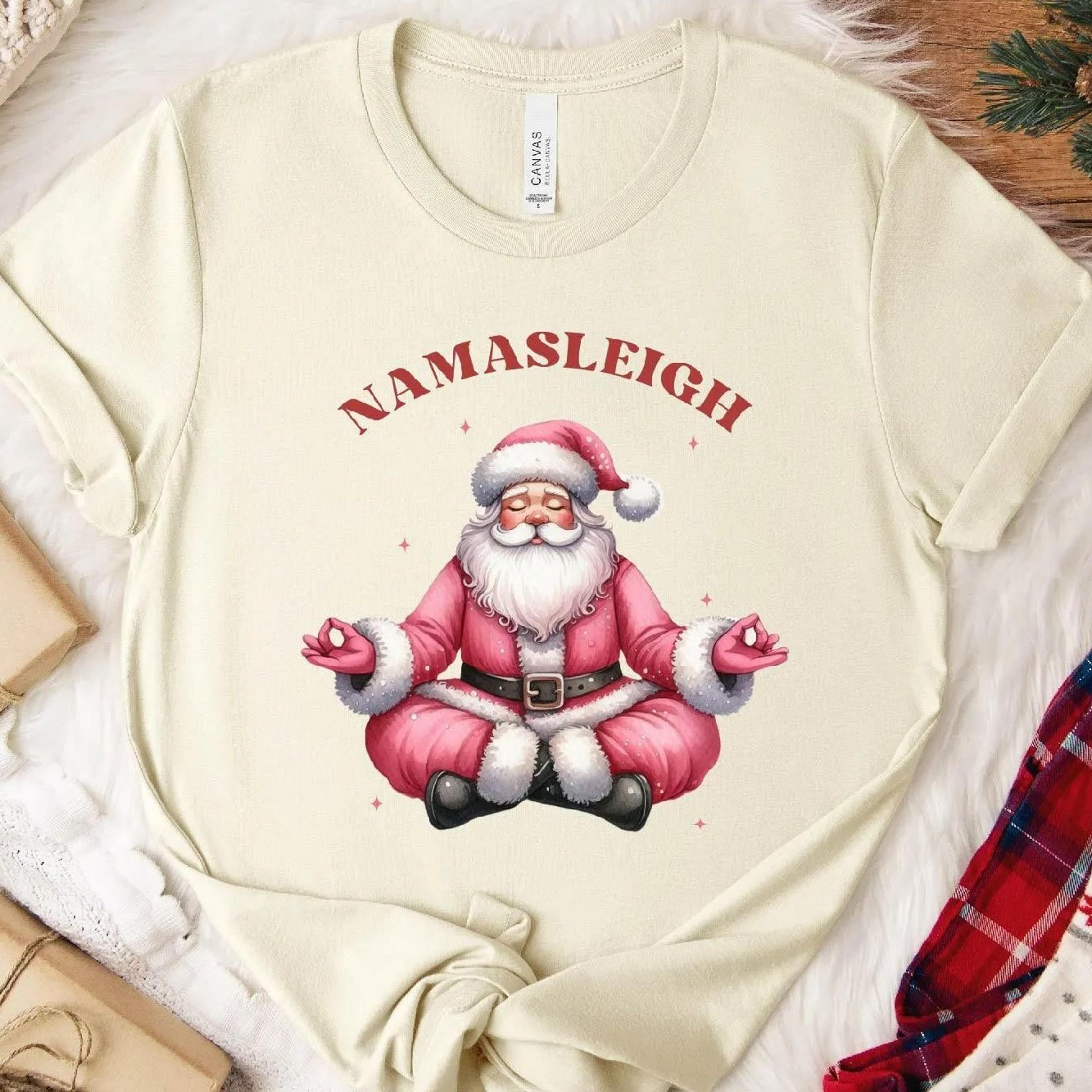 namasleigh christmas sweatshirt funny santa yoga jumper
