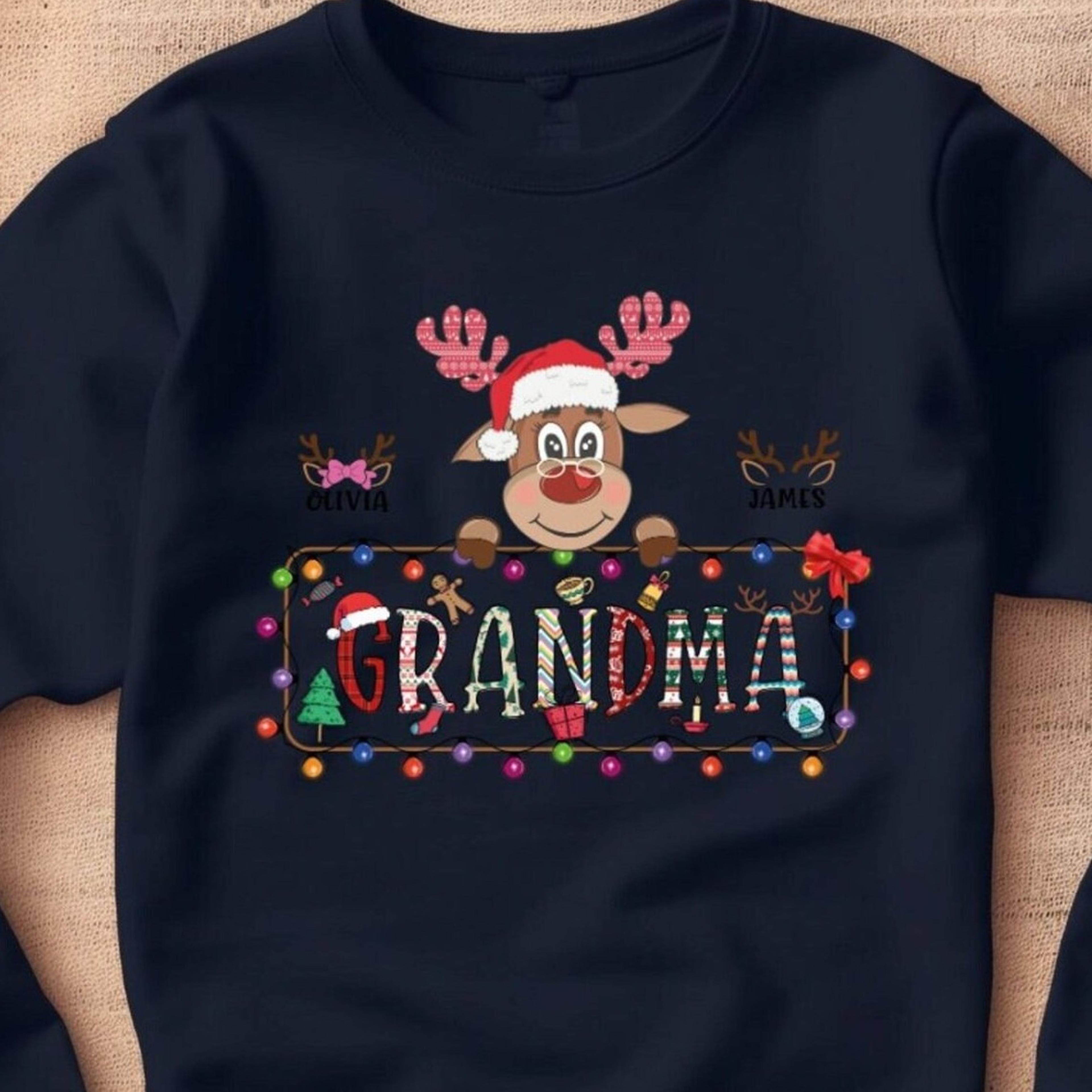 grandpa christmas sweatshirt retro reindeer family gift