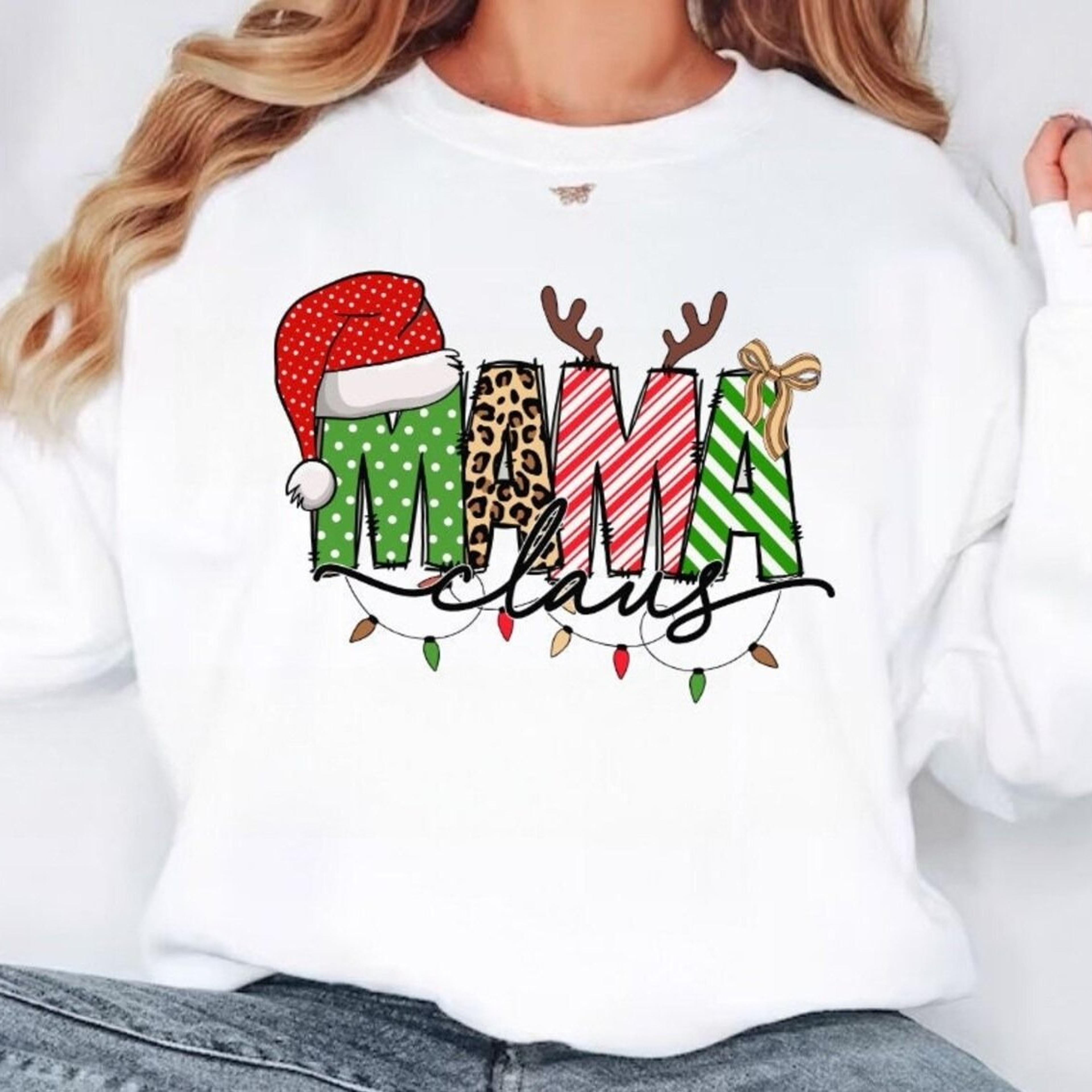 mama claus sweatshirt women's christmas crewneck