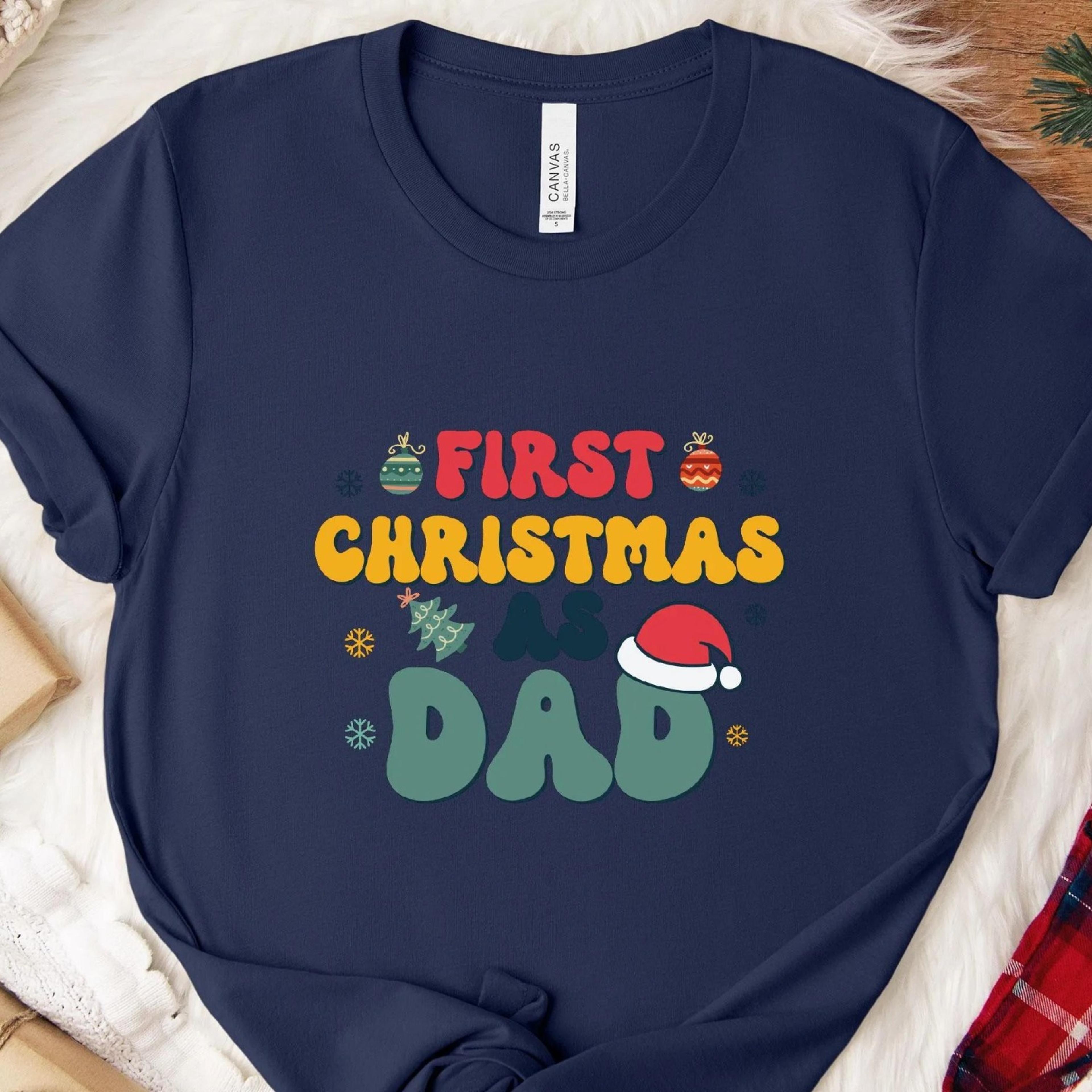first christmas as dad t-shirt festive holiday tee