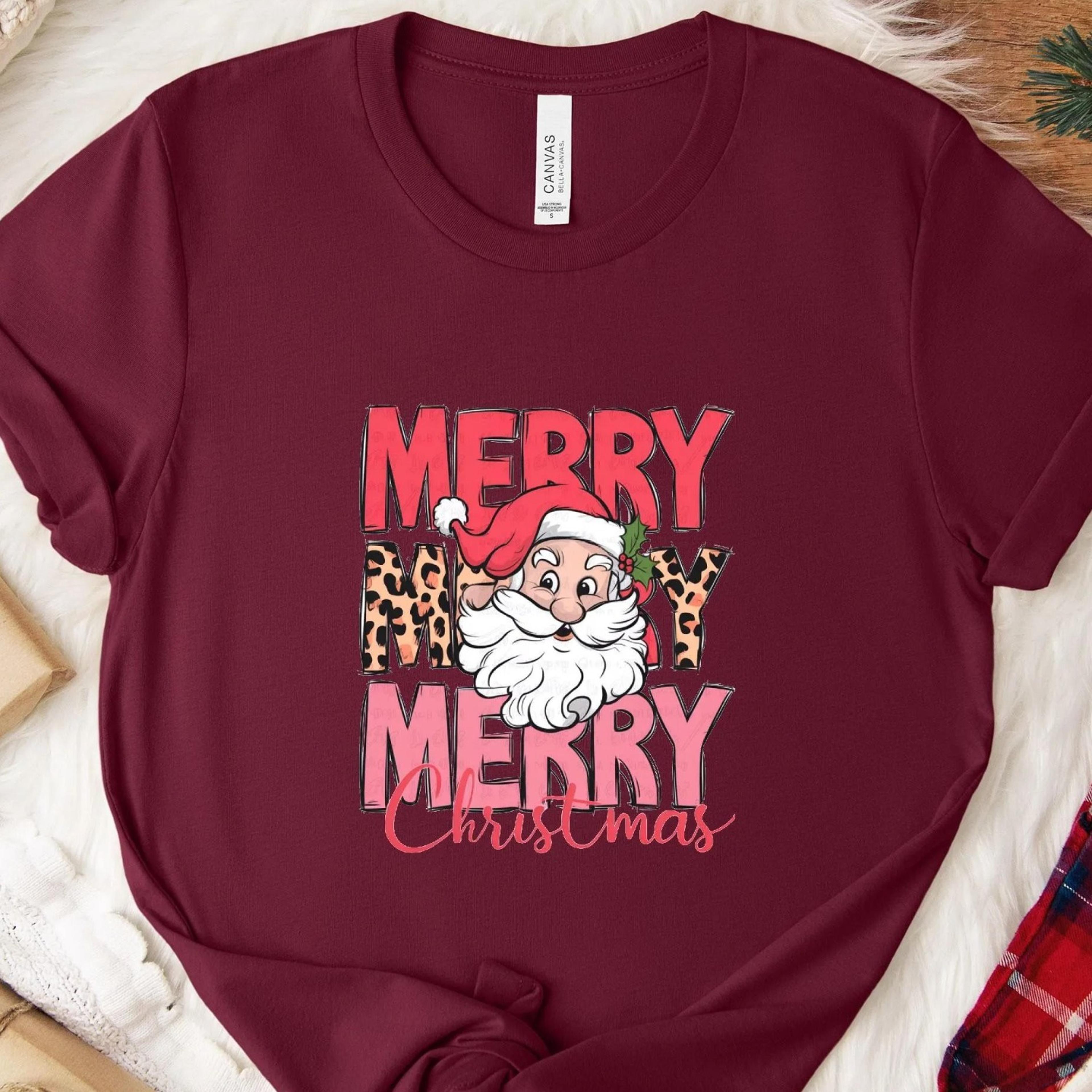 merry christmas santa t-shirt festive holiday tee