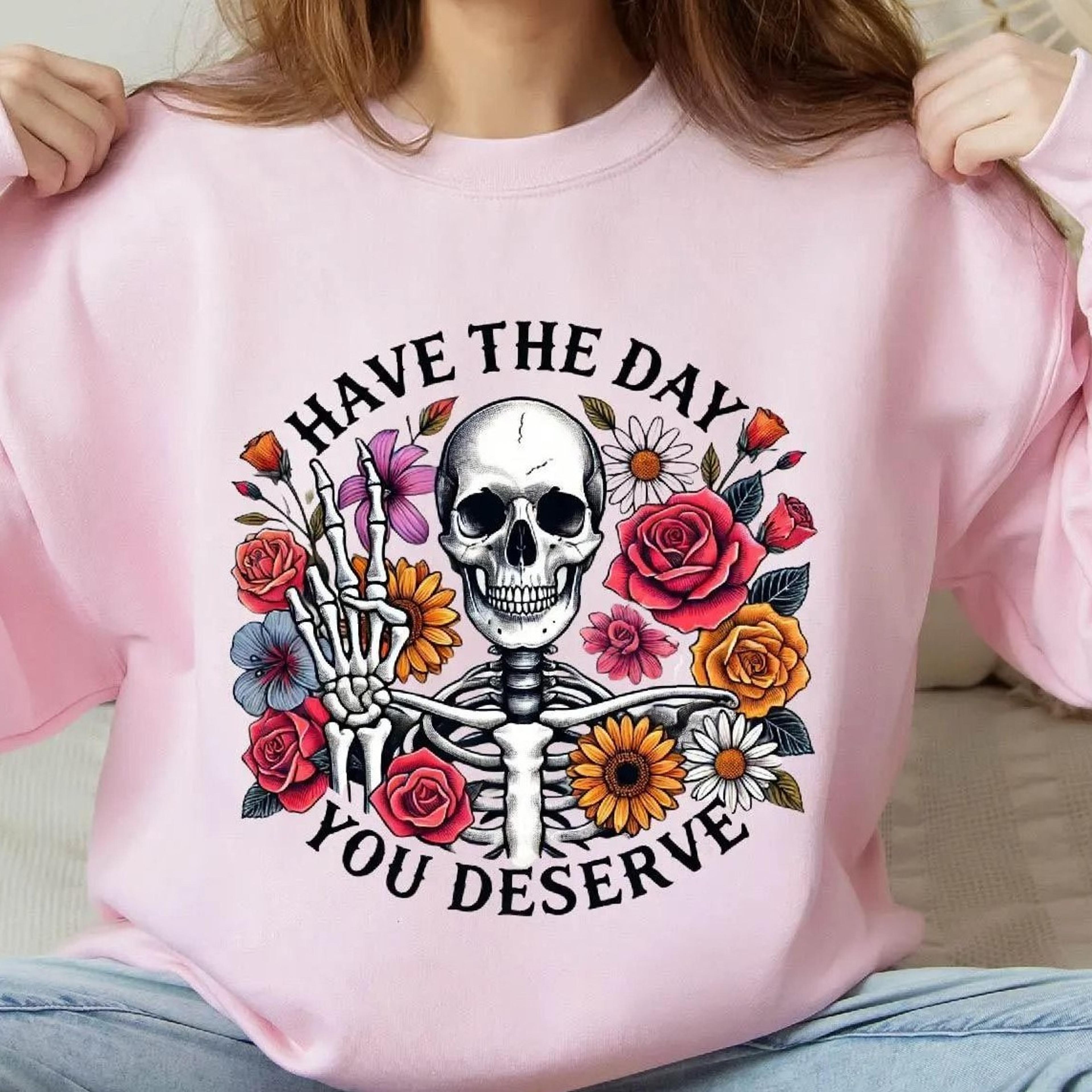 skeleton floral shirt motivational tee for bold