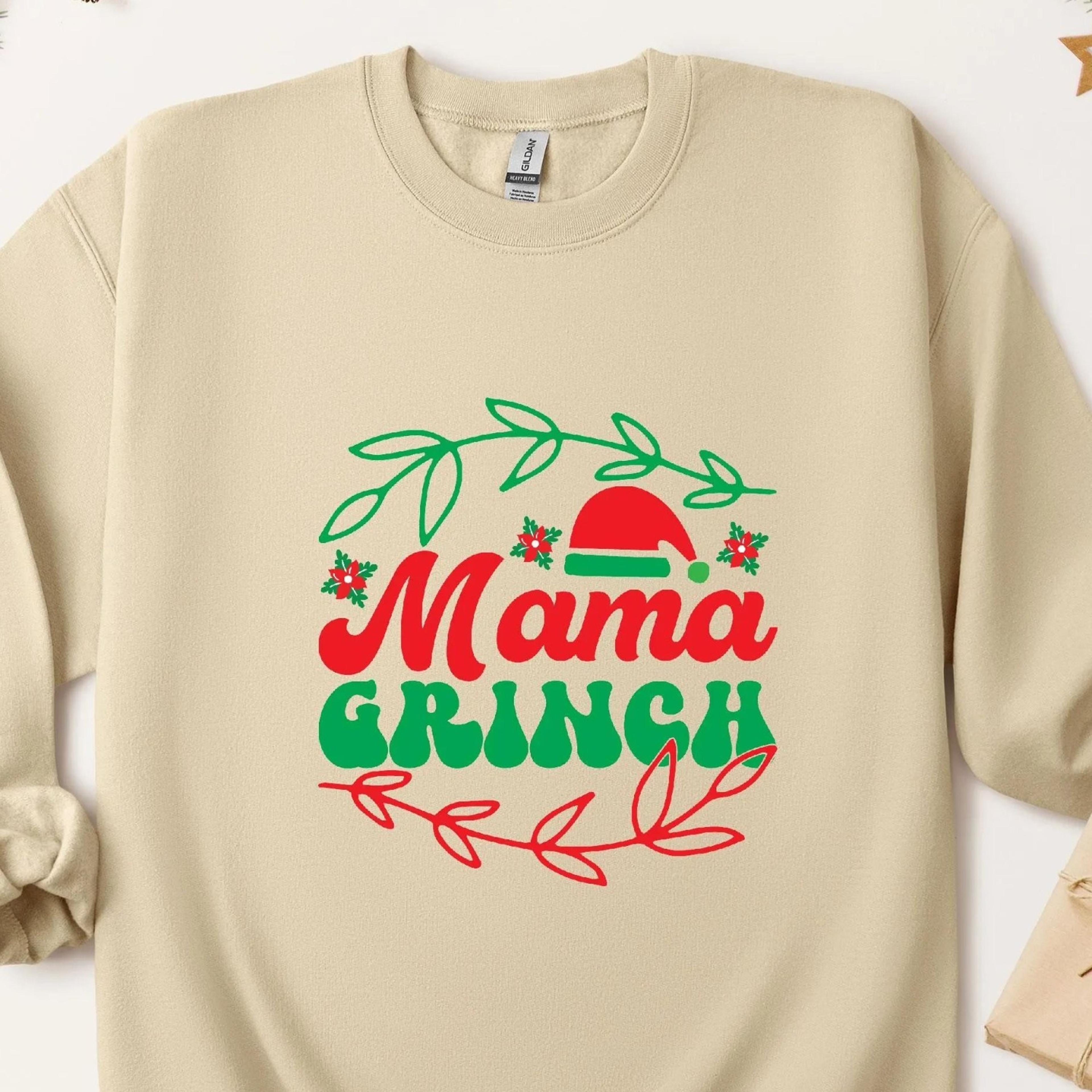 grinch mama christmas sweatshirt cozy holiday hoodie