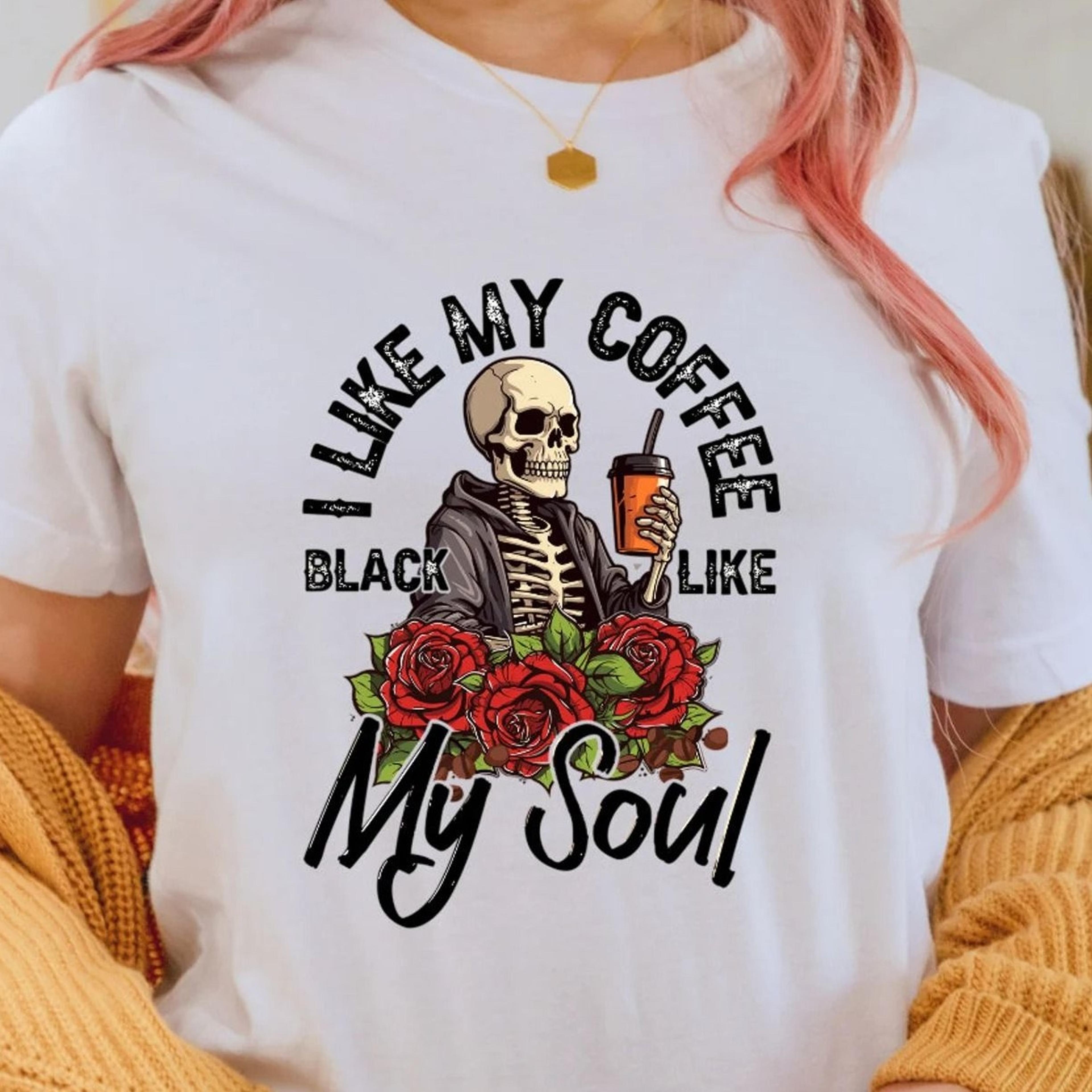funny skeleton coffee sweatshirt i like my coffee black
