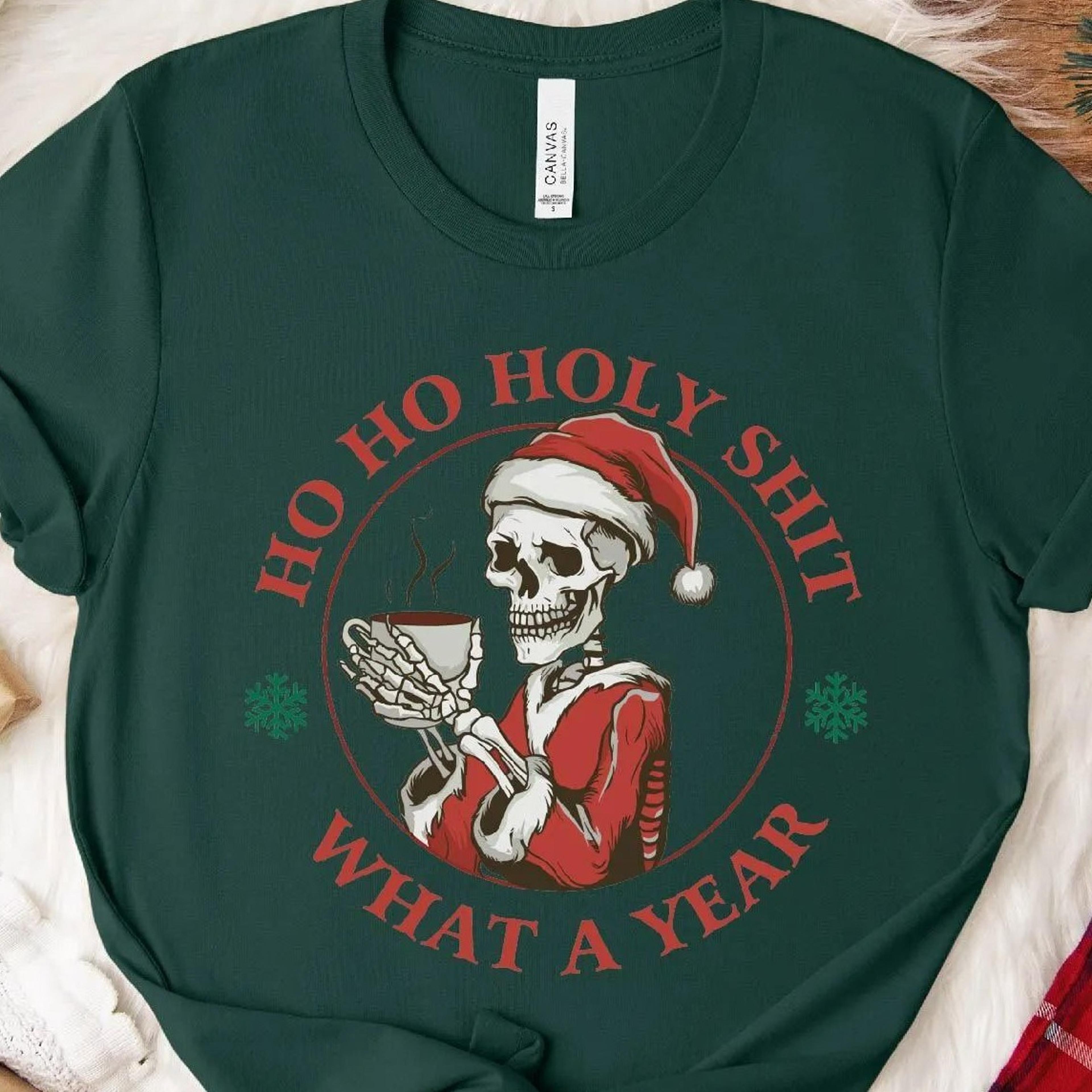 funny skeleton santa christmas sweatshirt holiday humor gift