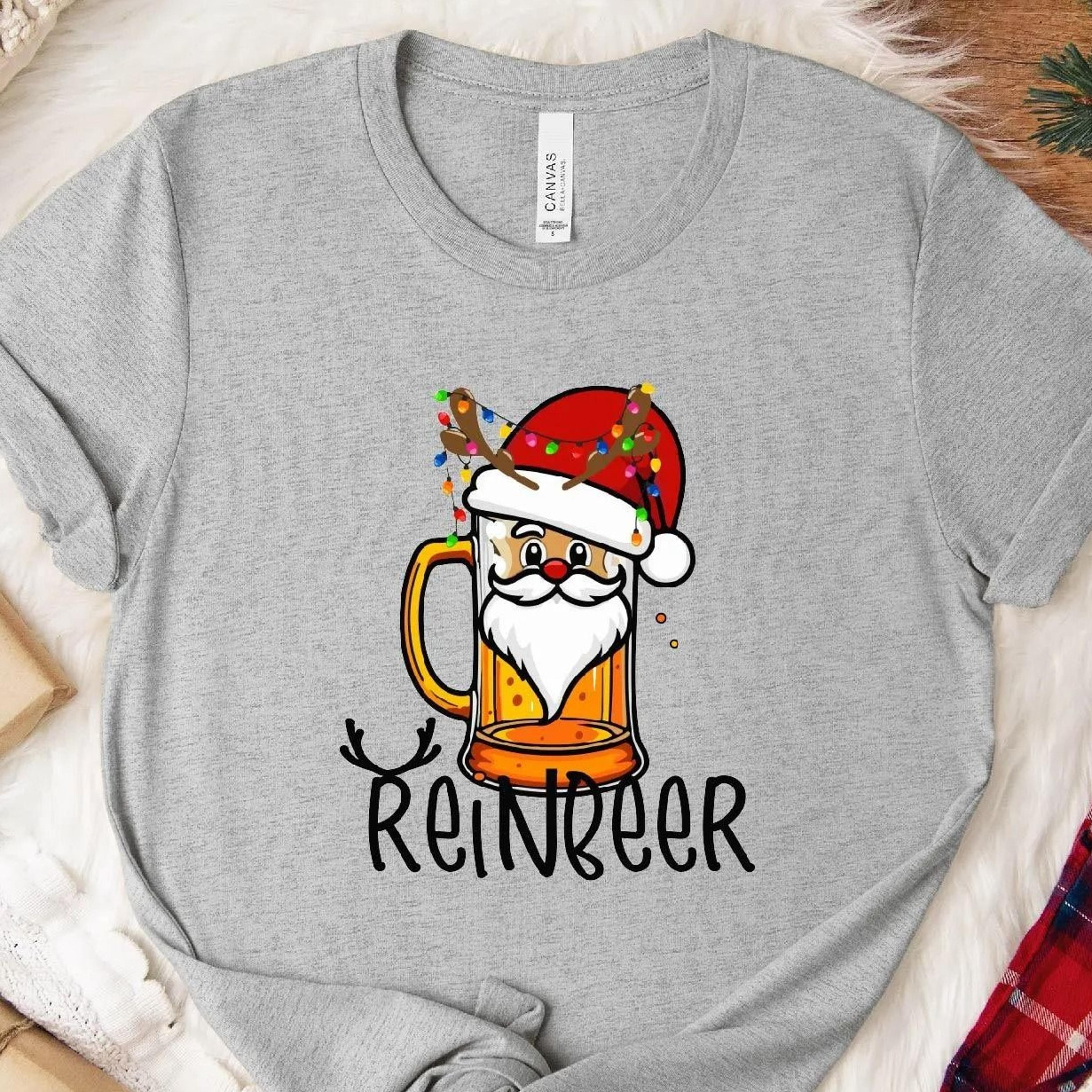 christmas reinbeer sweatshirt funny beer lover holiday tee